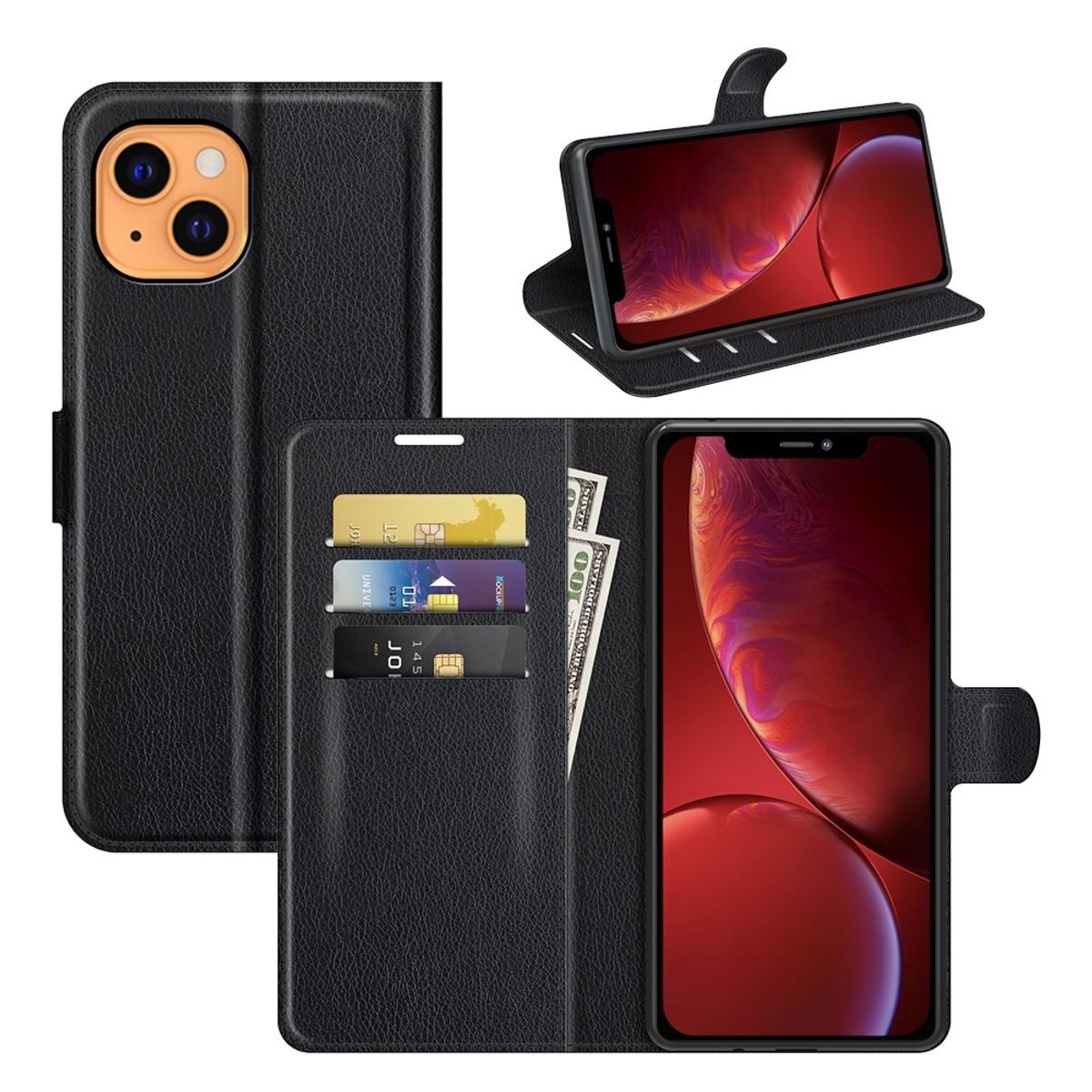 König Design Handyhülle Apple iPhone 13, Schutzhülle Schutztasche Case Cover Etuis Wallet Klapptasche Bookstyle