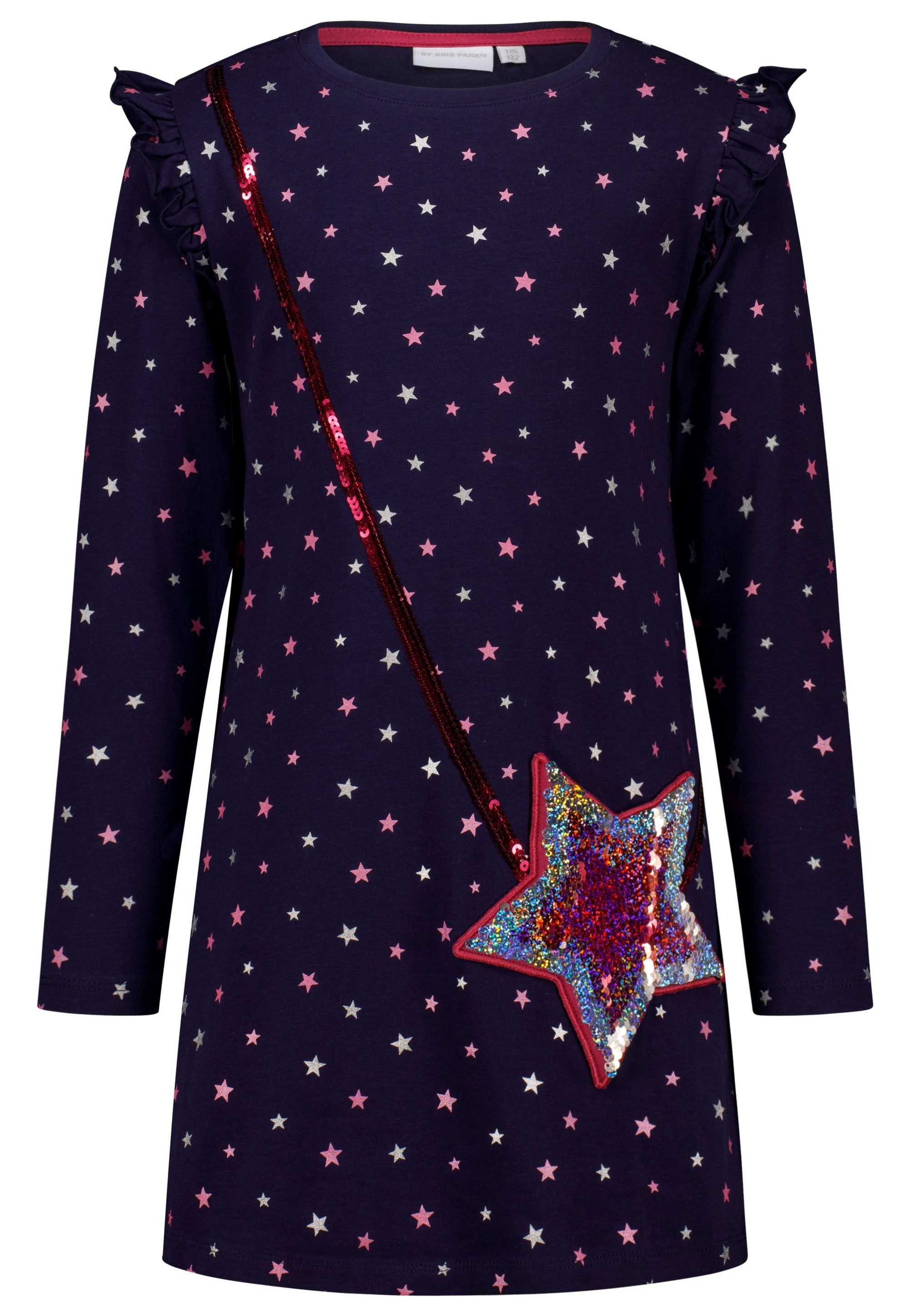 SALT AND PEPPER Jerseykleid Kidspark mit AOP-Sternchendruck und Pallietten