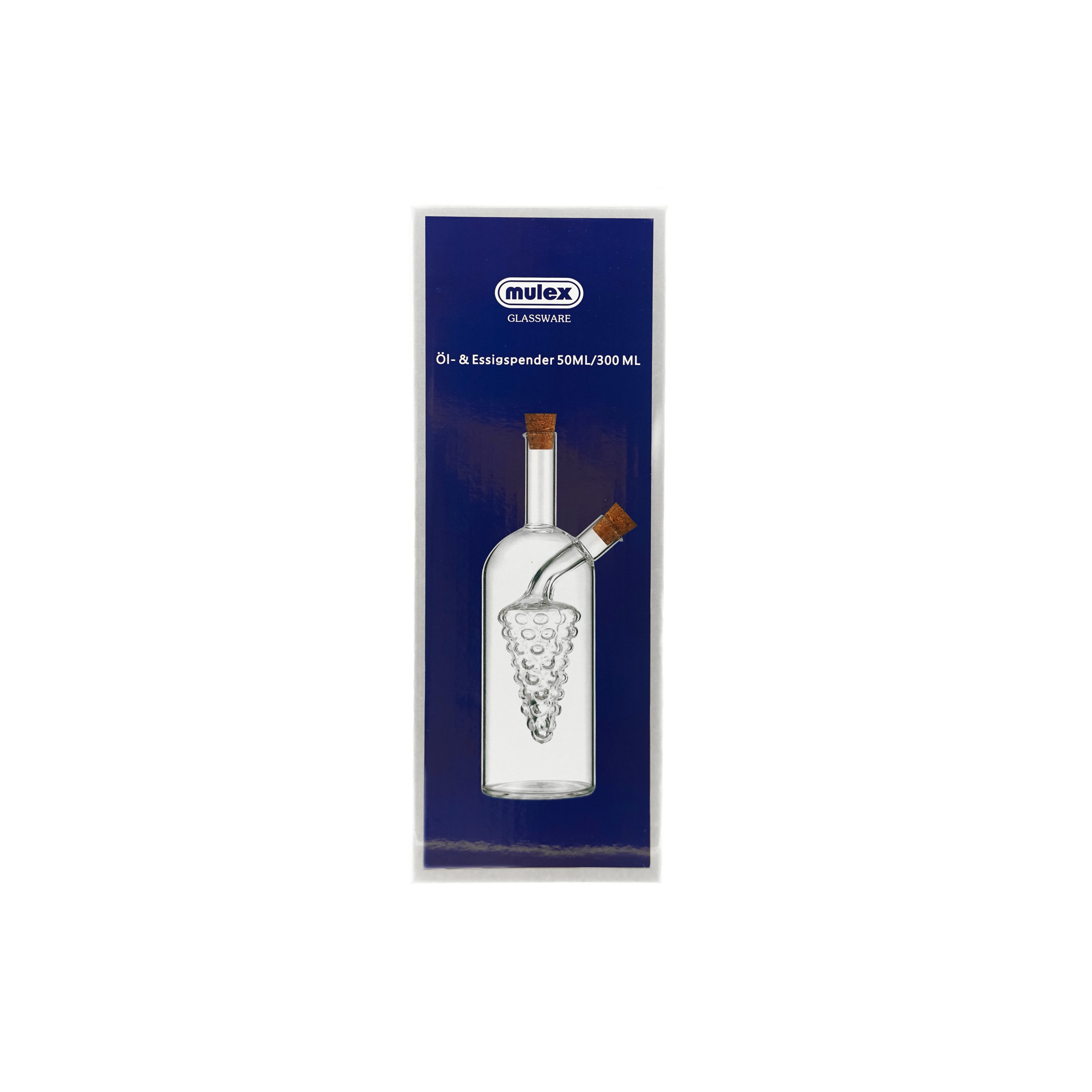 Mulex Ölspender Öl- & Essigspender aus Glas 2-in-1 mit Kork, 300 ml + 50 ml, (1-tlg) – Bild 5 von 5
