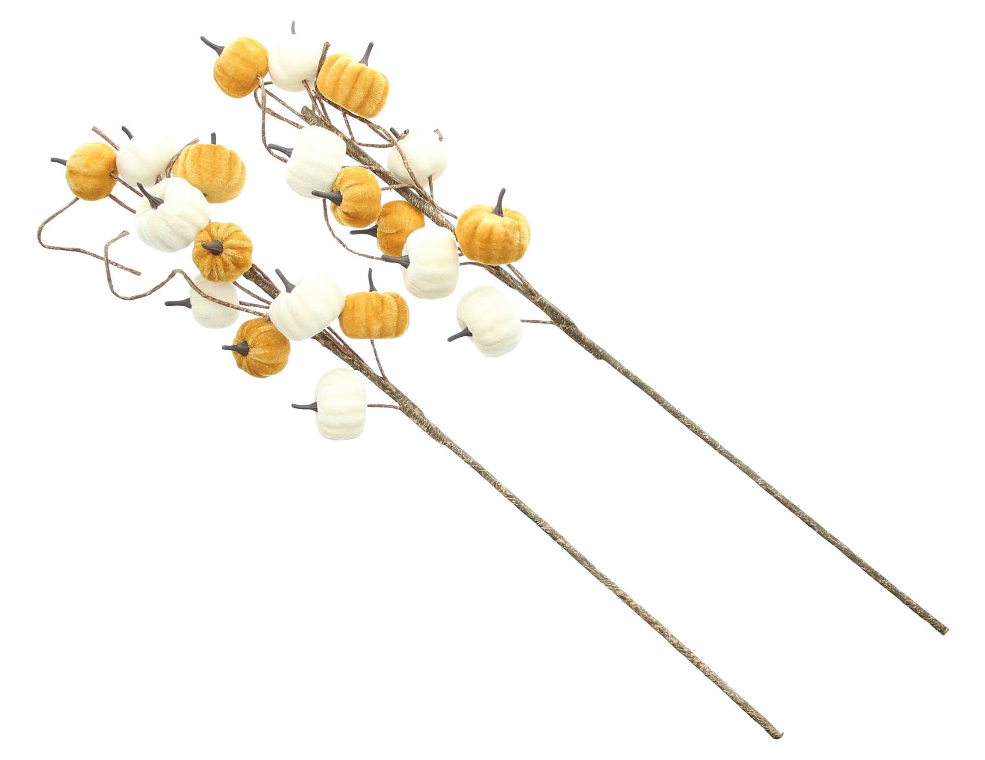 Kunstpflanze Zweig "Kürbisse", 2er Set