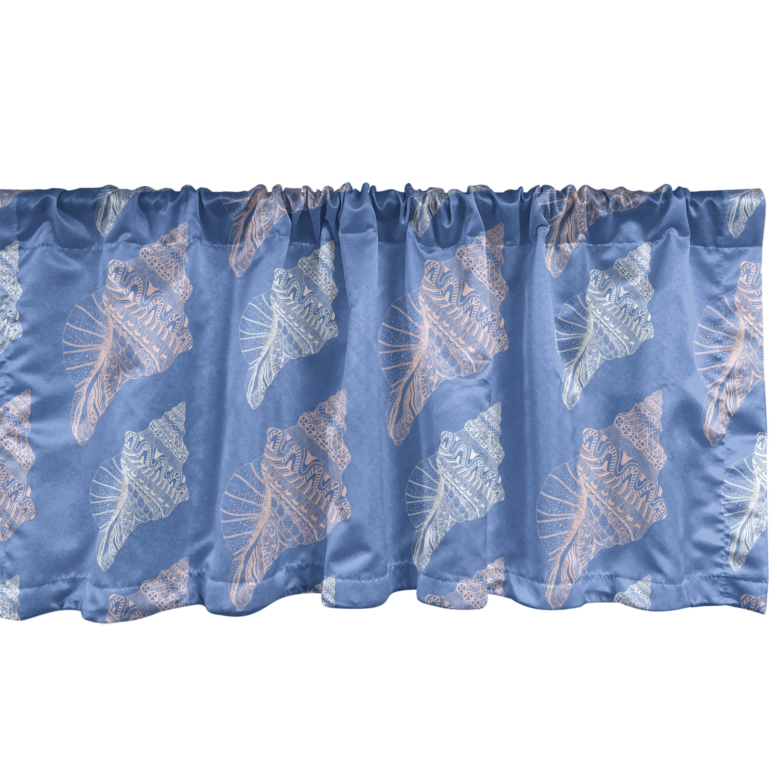 Scheibengardine Vorhang Volant für Küche Schlafzimmer Dekor mit Stangentasche, Abakuhaus, Microfaser, Zentangle Pastell Filigrane Motive