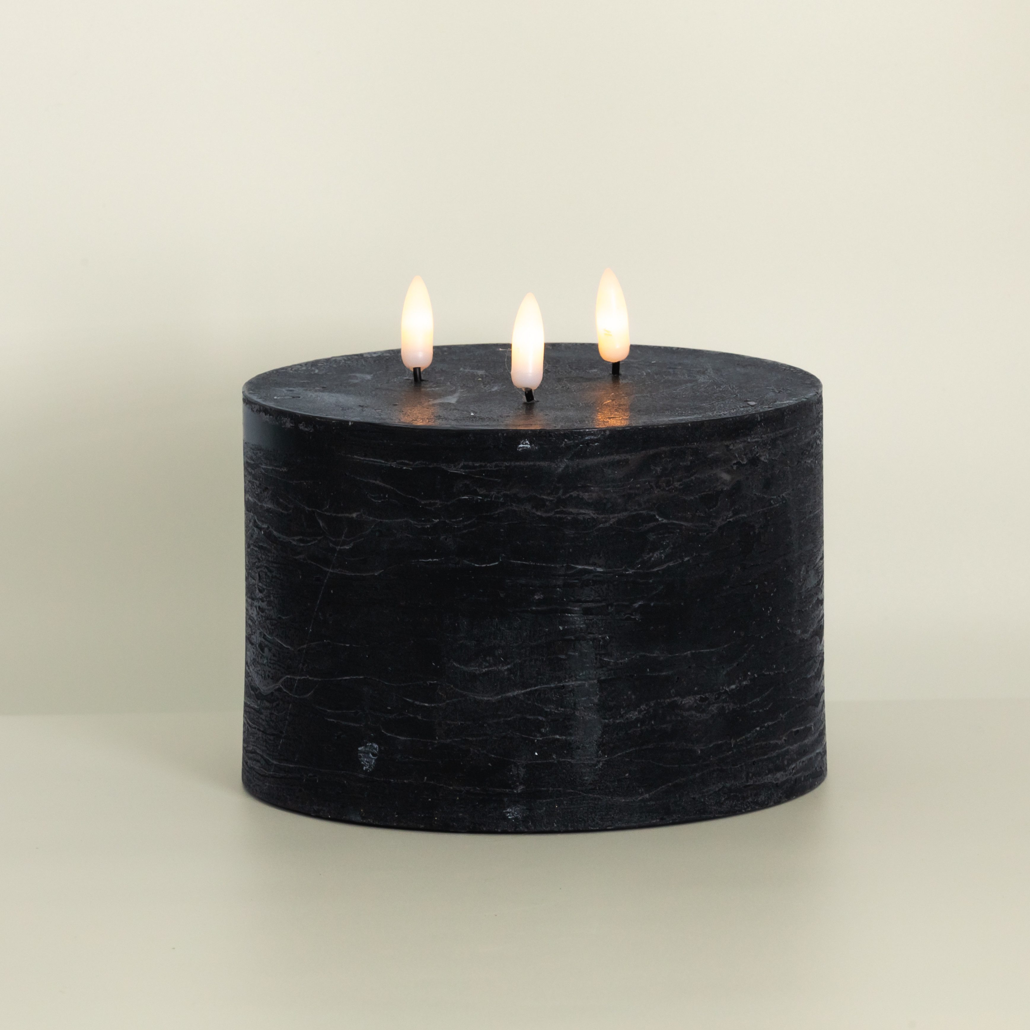 Geschenkbox LED-Kerze Große 3 Docht LED Kerze schwarz (ideal für Haushalte günstig online kaufen