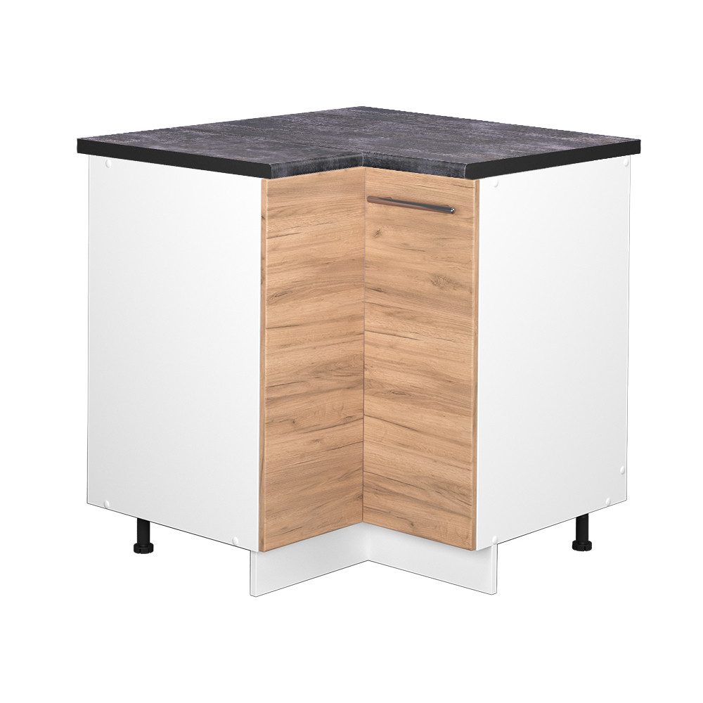 Vicco Eckunterschrank Fame-Line, Goldkraft Eiche/Weiß, 80.5 günstig online kaufen