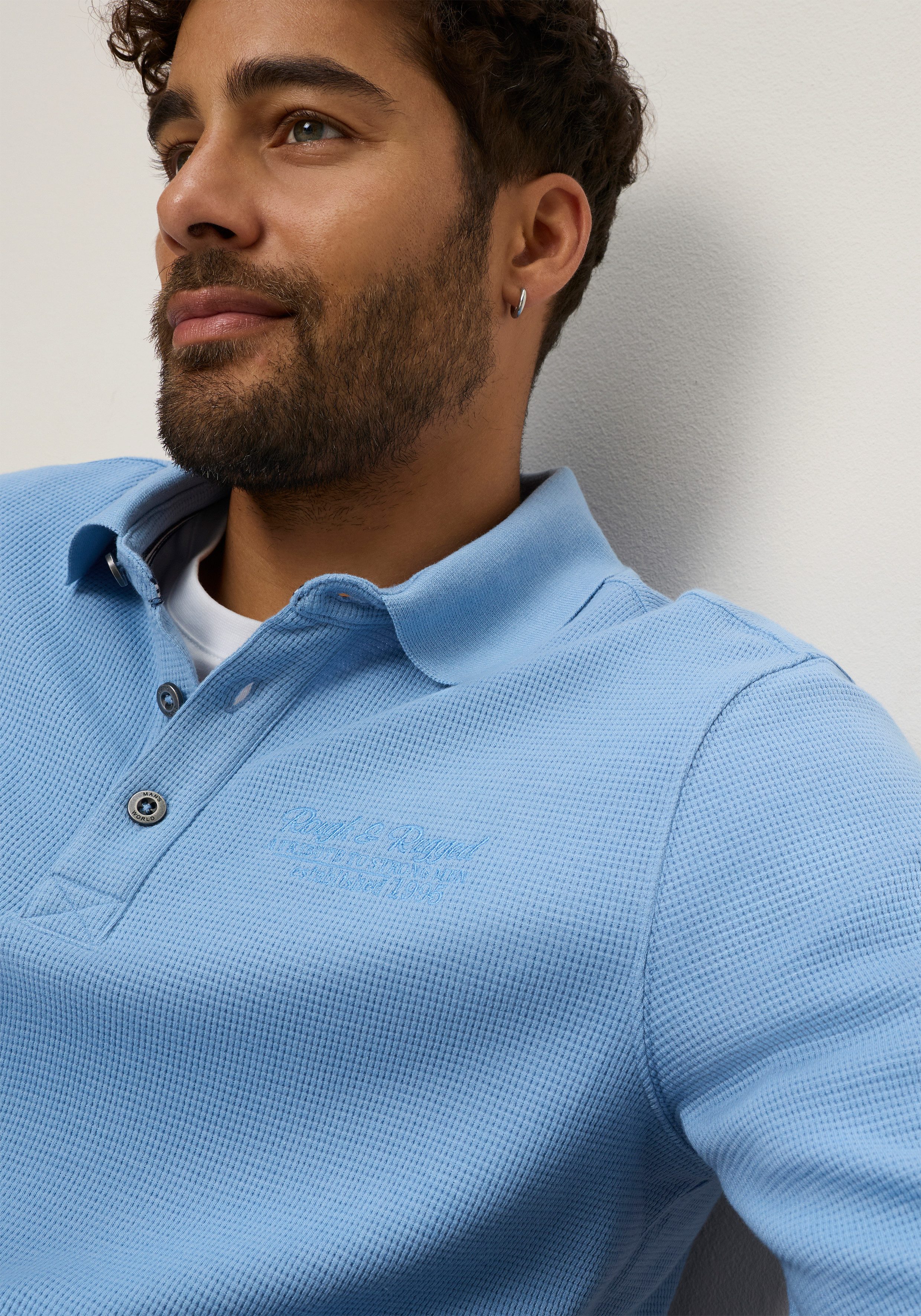Man's World Poloshirt normale Passform, mit Langarm, klassischer Stil – Bild 2 von 5