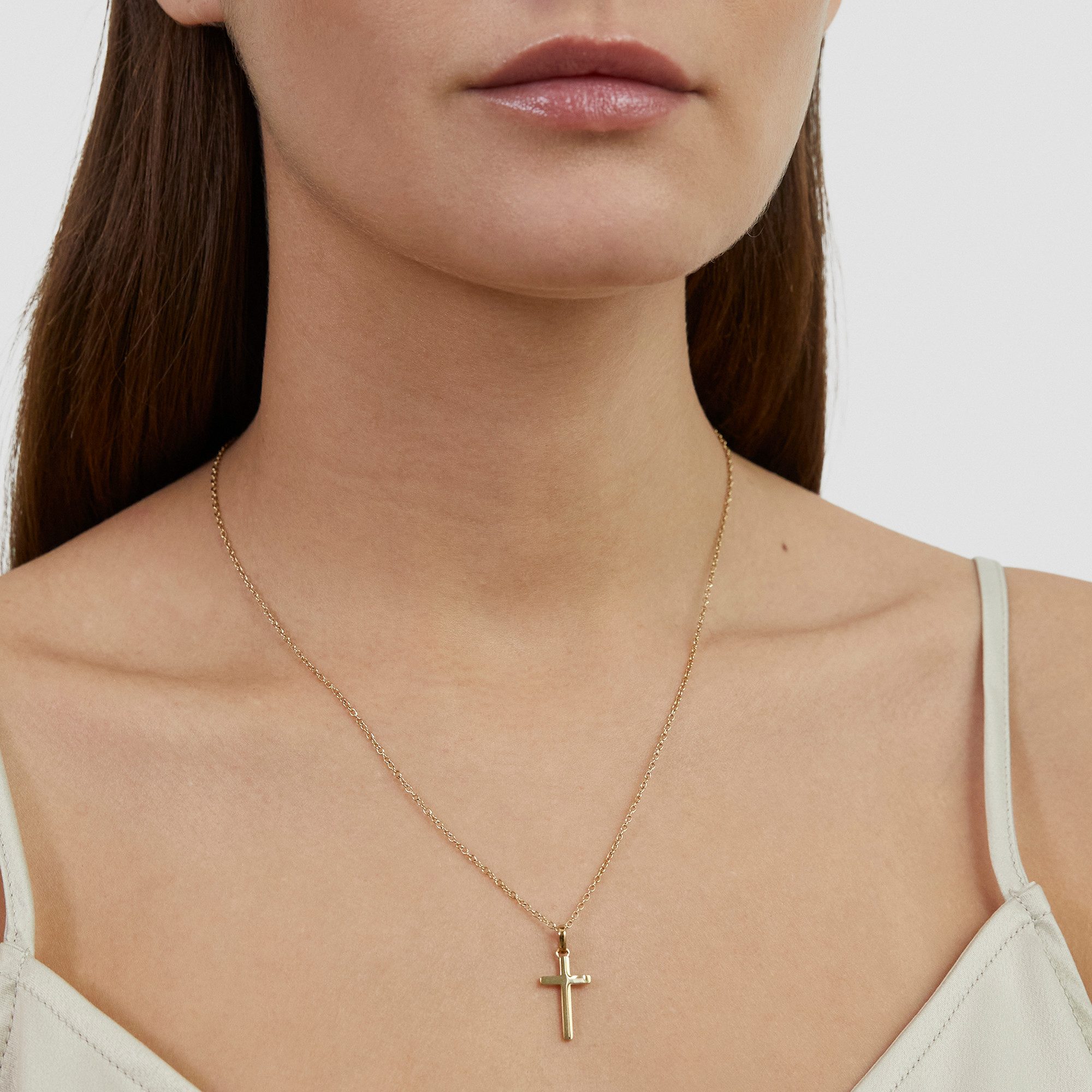 s.Oliver Kette mit Anhänger Modern Cross, Kreuz-Optik