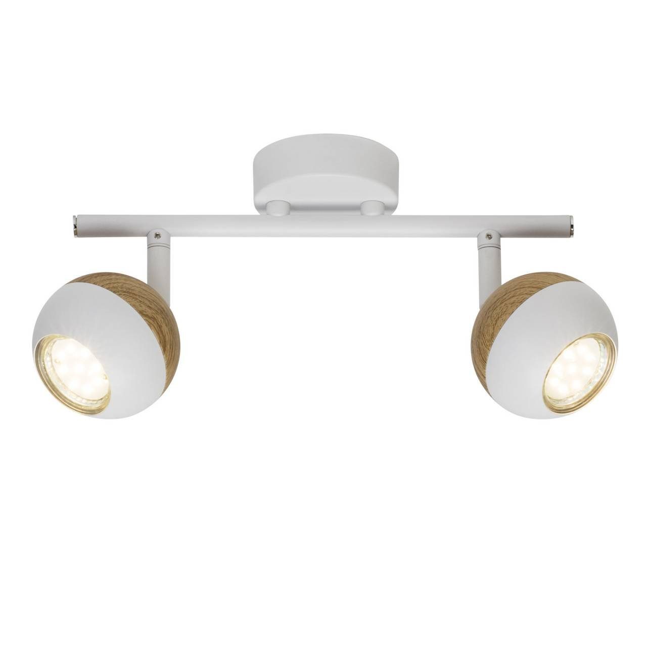 Brilliant Deckenleuchte Scan, Lampe Scan LED Spotrohr 2flg weiß/holz hell  2x LED-PAR51, GU10, 3W L, Soft Interieur: Klassik fusioniert mit Moderne