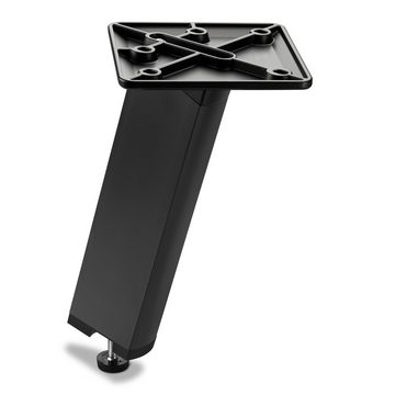 SO-TECH® Möbelfuß STAIR Höhe 250 mm, höhenverstellbar bis 20 mm, schwarz, Aluminium, belastbar bis max. 150 kg pro Stück