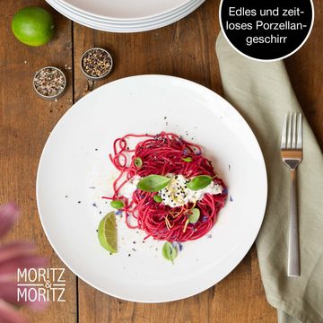 Moritz & Moritz Tafelservice BASIC Dinnerteller Set (6-tlg), 6 Personen, Porzellan, für 6 Personen - spülmaschinen- und mikrowellengeeignet