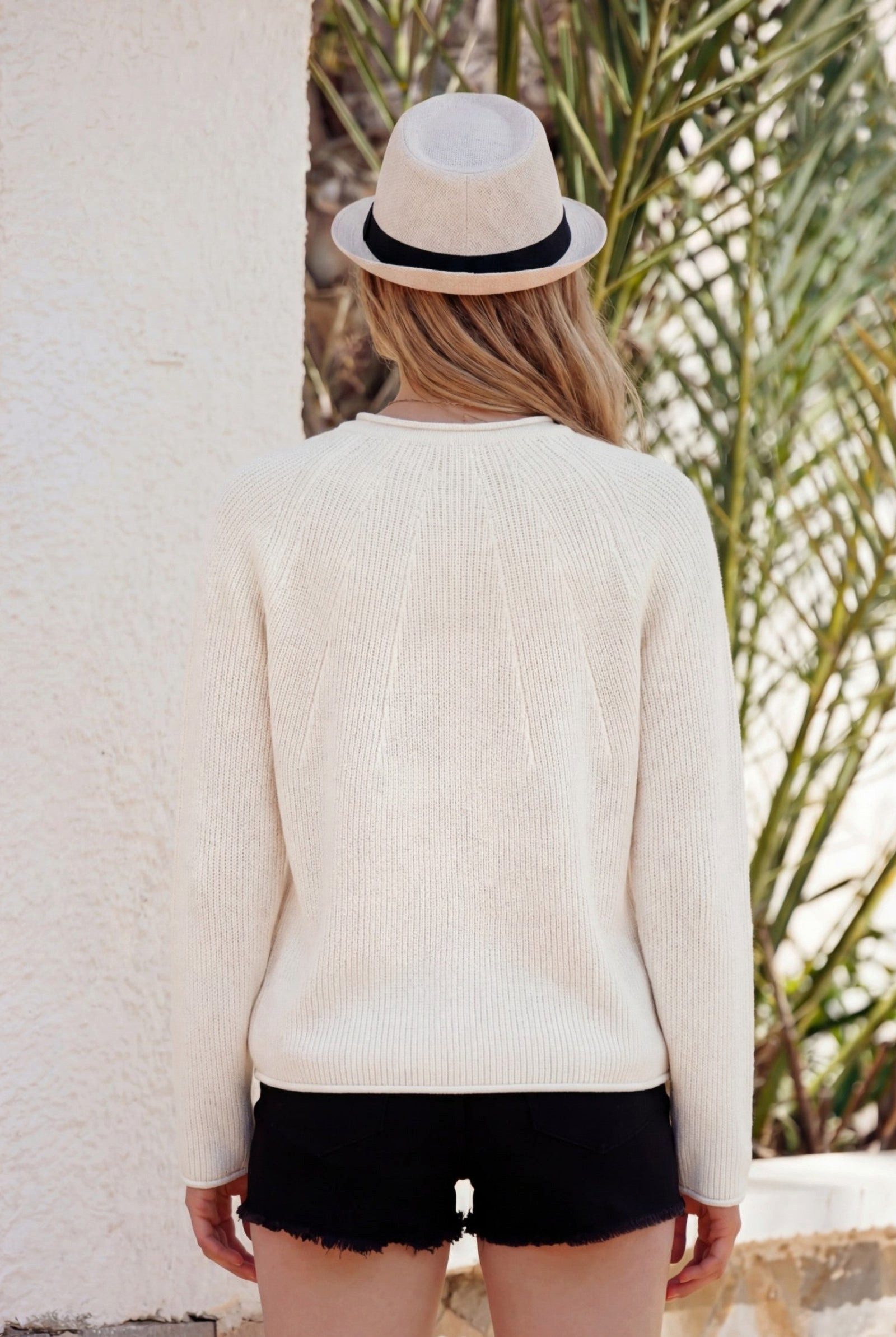 Zaubermond Strickpullover Strickpullover mit diagonalen Strickelementen, Raglan, Anhänger