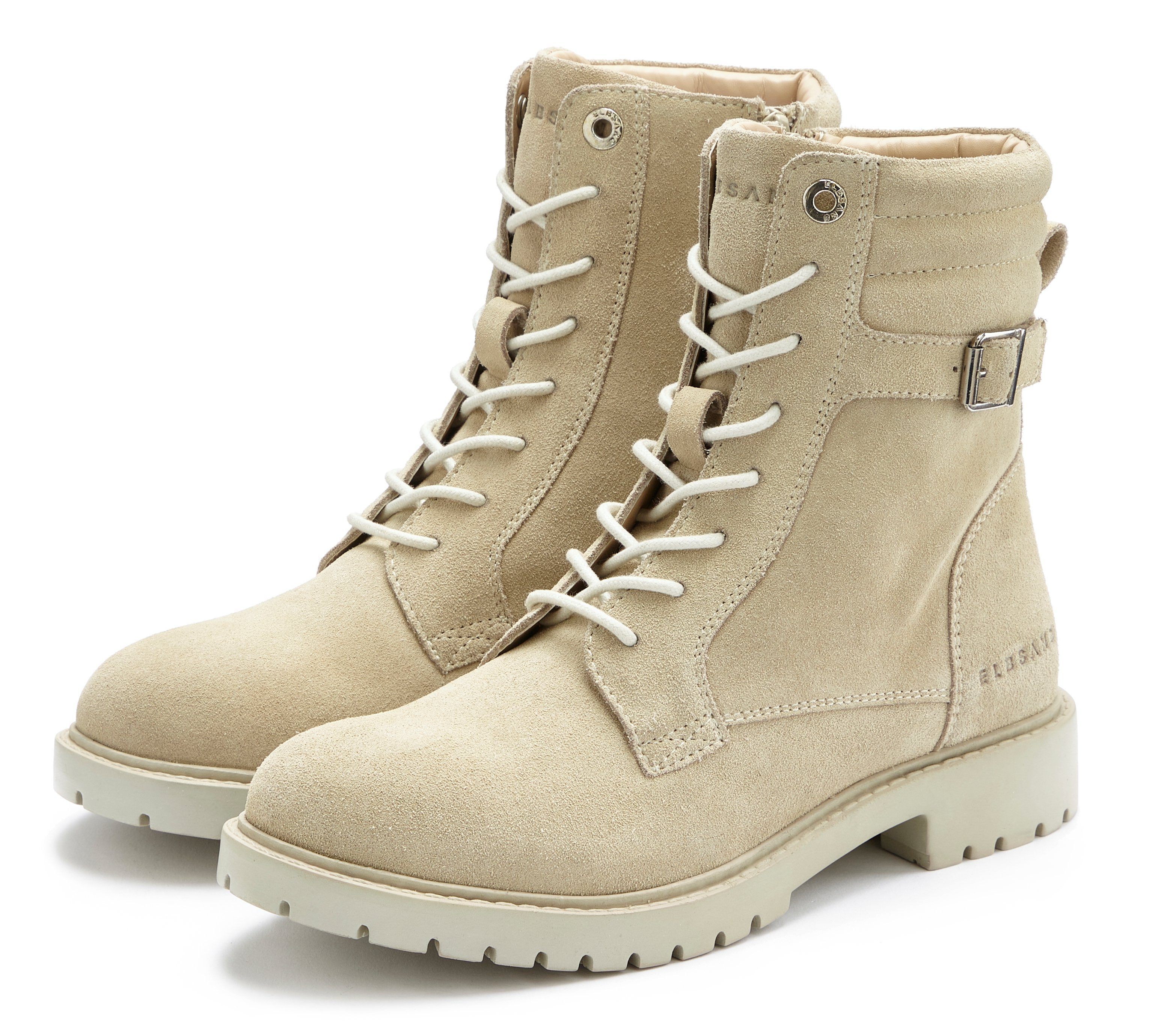 Elbsand Stiefelette Schnürboots, Reißverschlussstiefel, Biker Boots, Leder