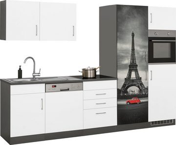 HELD MÖBEL Küchenzeile Paris, ohne E-Geräte, Breite 290 cm