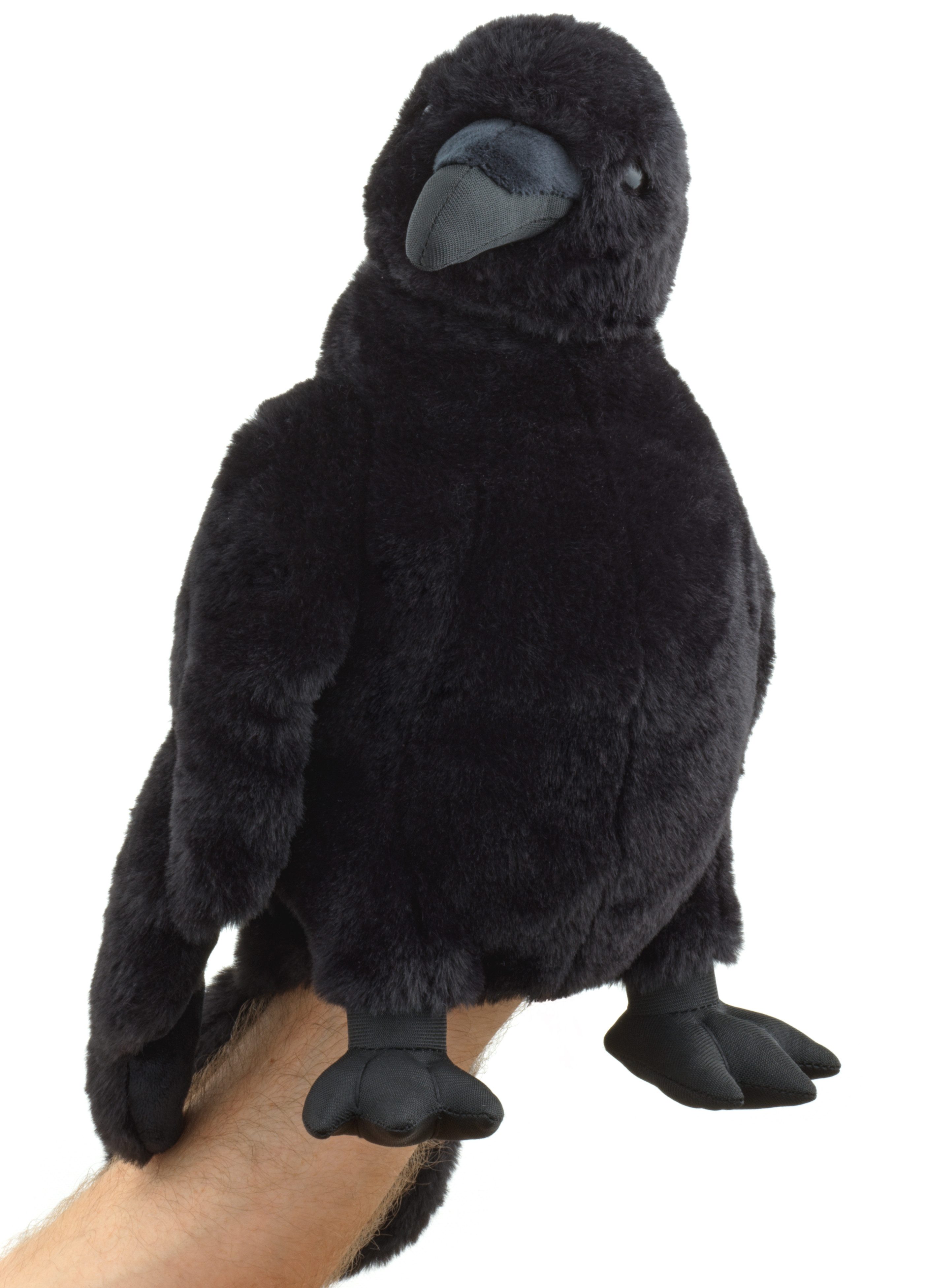 Uni-Toys Kuscheltier Handpuppe Rabe mit drehbarem Kopf - 31 cm (Höhe) - Plü günstig online kaufen