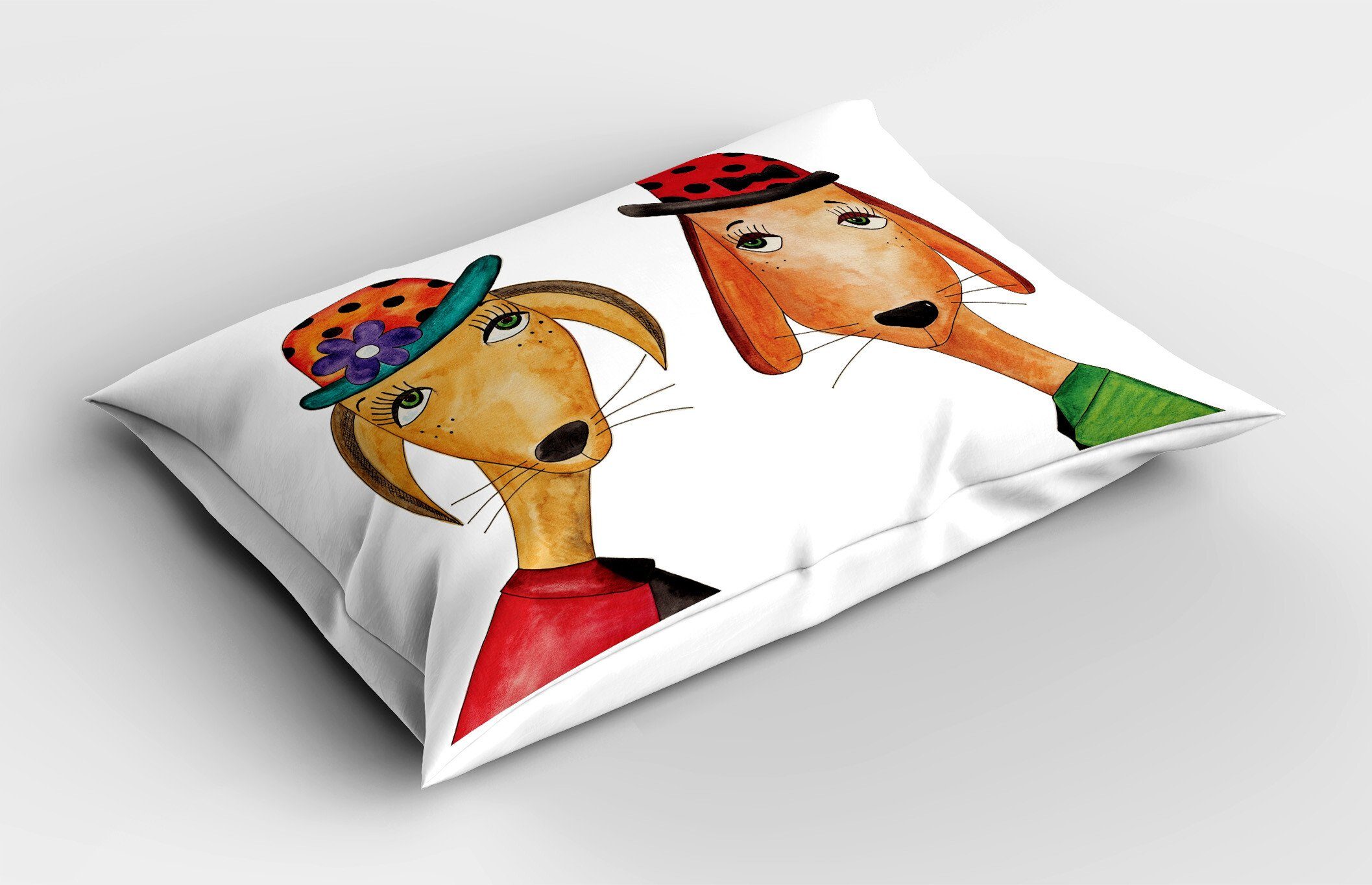 Kissenbezüge Dekorativer Queen Size Gedruckter Kopfkissenbezug, Abakuhaus (1 Stück), Pudel Doodle Stil Lustige Zeichnungen