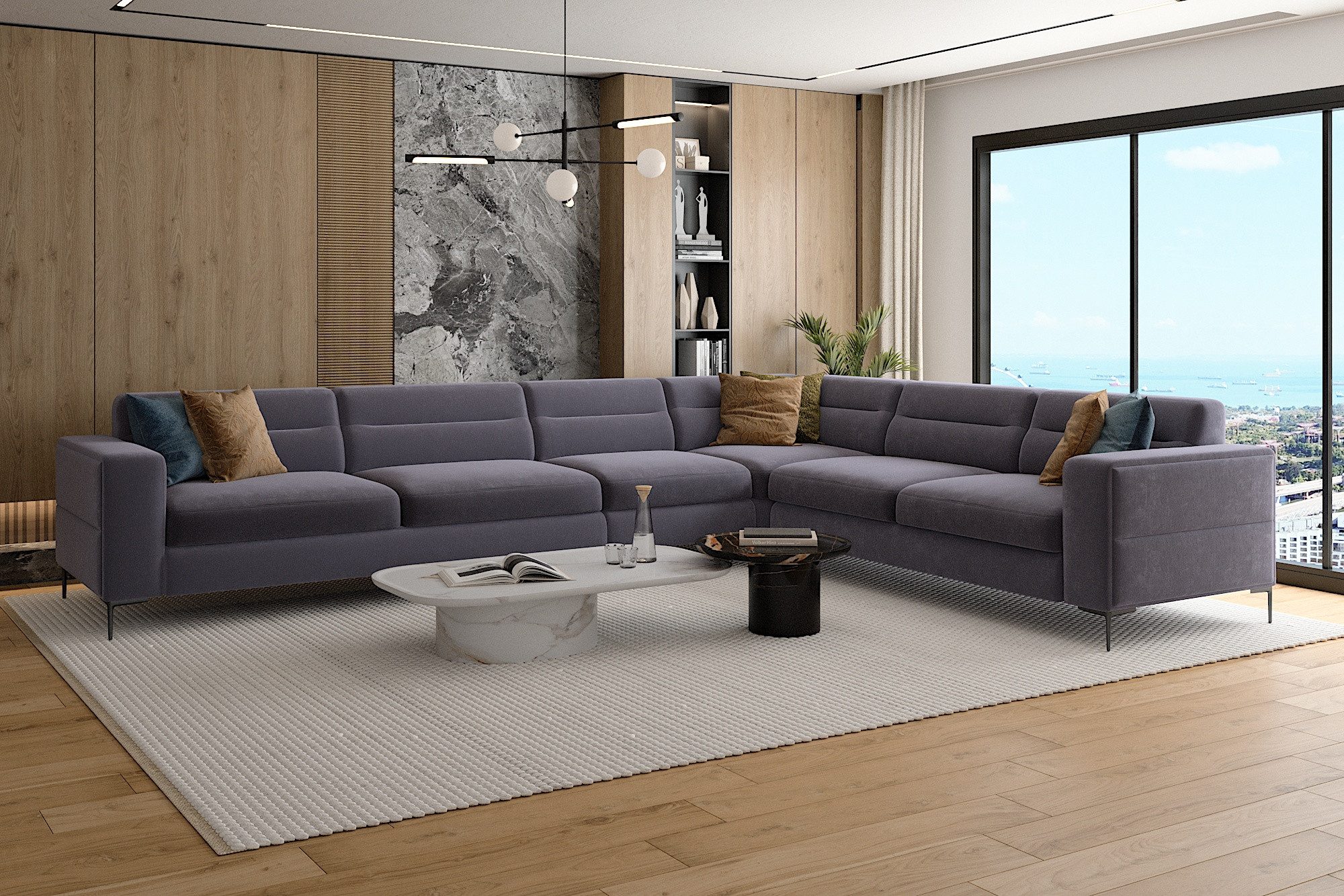 Möbeldreams Ecksofa Ecksofa Velvet, L-Form, Samt, Modern