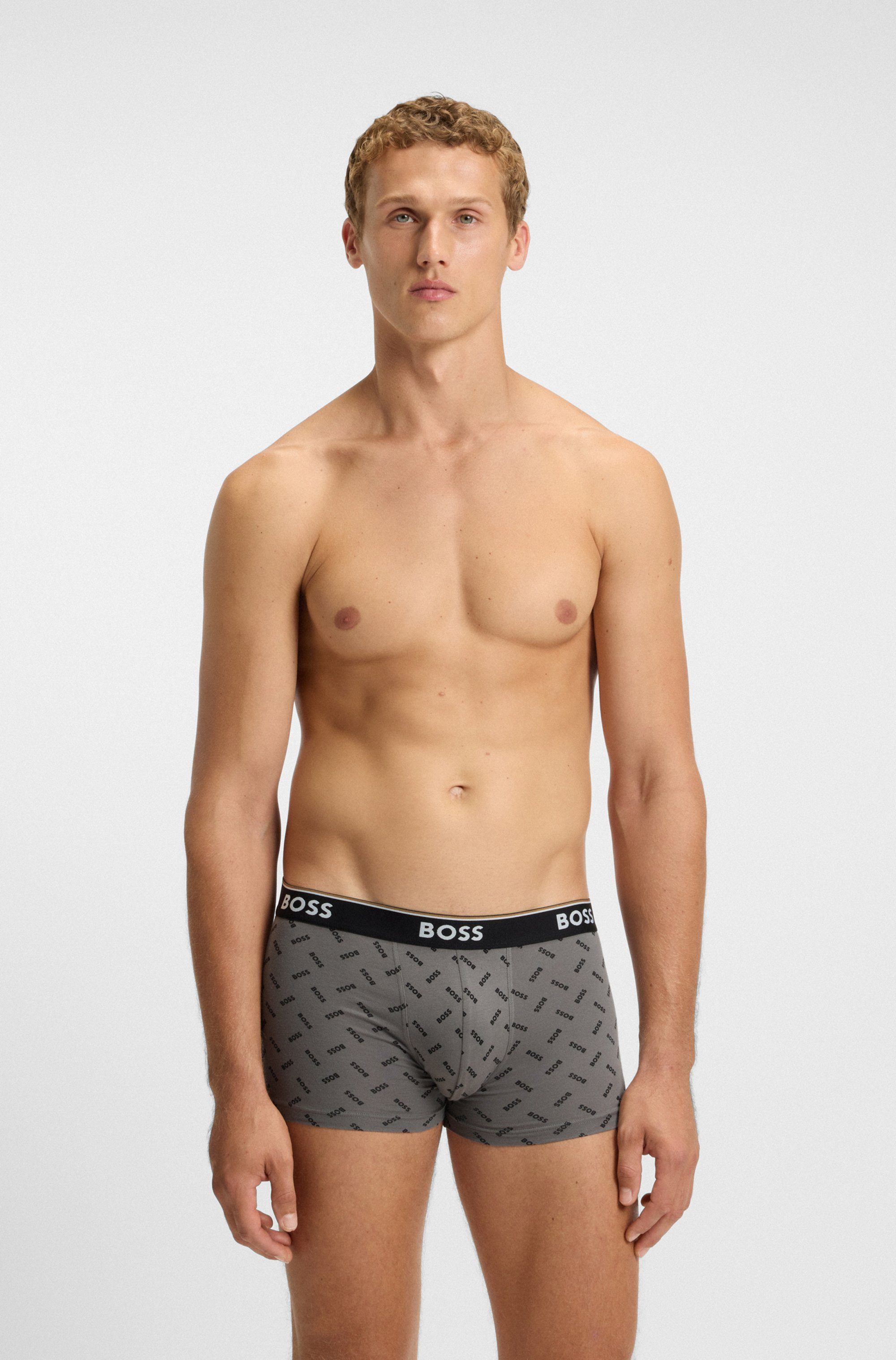 BOSS Trunk (Packung, 3-St) aus Stretch-Baumwolle, elastischer Bund, mittlere Bundhöhe
