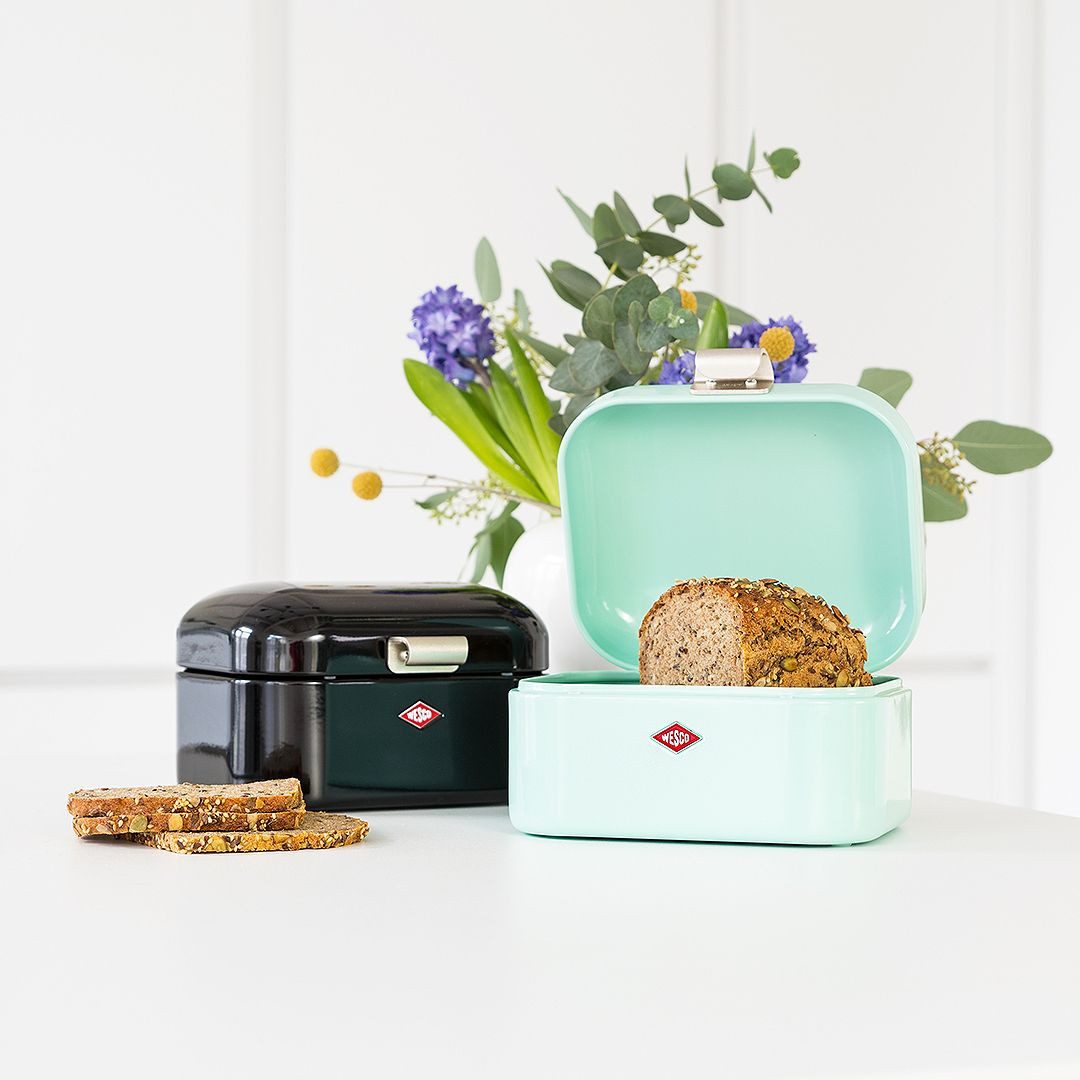 WESCO Brotkasten Mini Grandy, Stahlblech, (1-tlg), Metallscharniere, Gummistopper, Lüftungsloch / Griff, 2 L