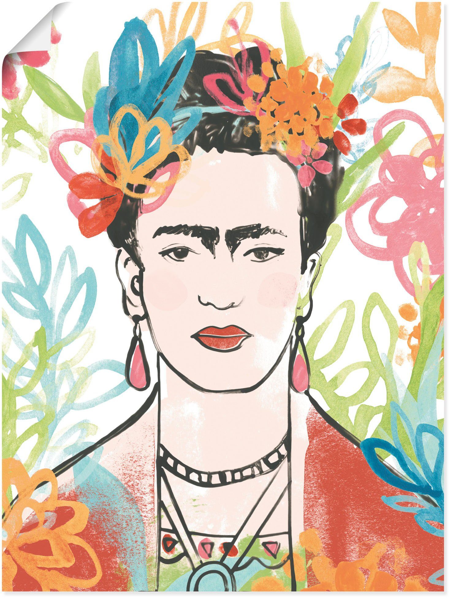 Artland Wandbild Porträt von Frida von Bilder Alubild, Leinwandbild, (1 St), II, Poster in Wandaufkleber oder Frauen versch. Größen als