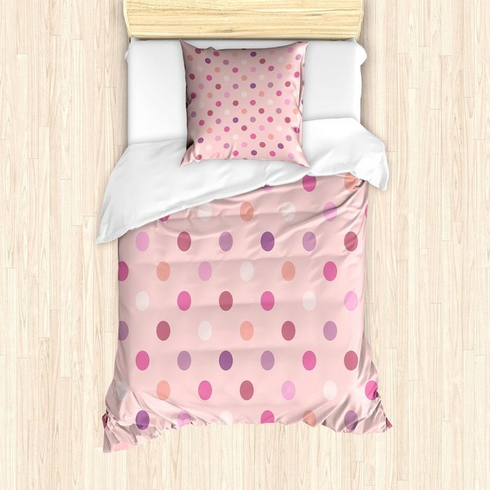 Bettwäsche Milbensicher Allergiker geeignet mit Kissenbezug Abakuhaus Microfaser Pink und Weiß Land Baby
