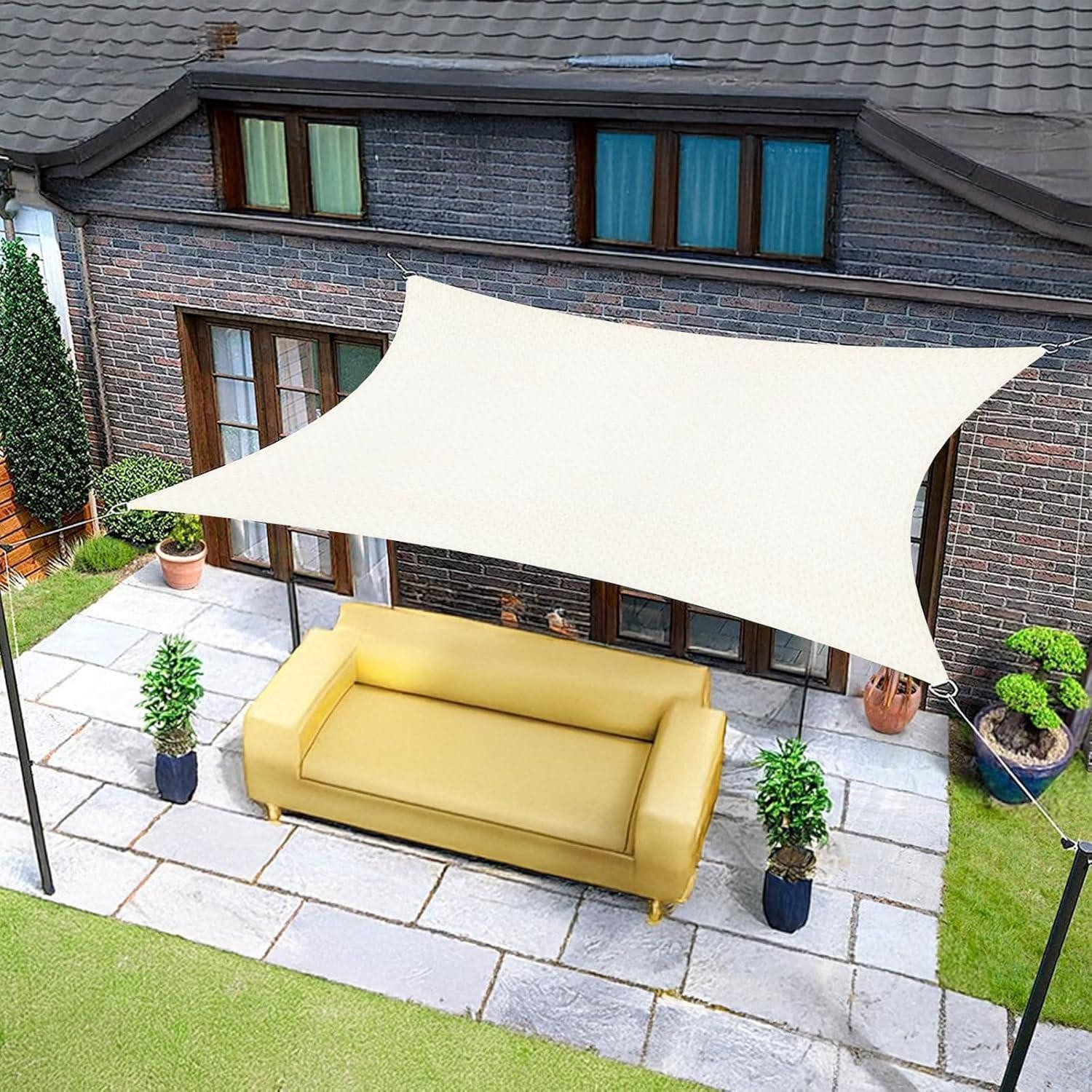 LuxusKollektion Sonnensegel Sonnensegel 4x4m Quadrat wasserdicht 95 UV Schutz 4x4 Creme