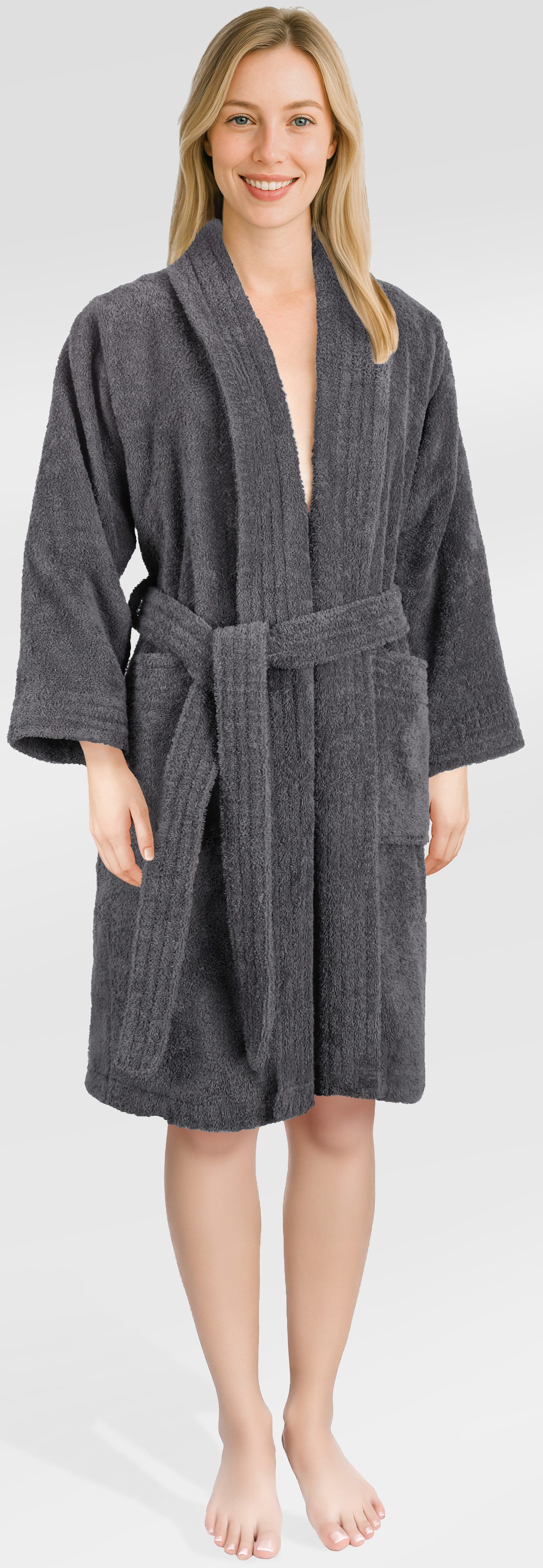 HAMMETEX Damenbademantel Ren, 100% Baumwolle, Langform, Baumwolle, Schalkra günstig online kaufen