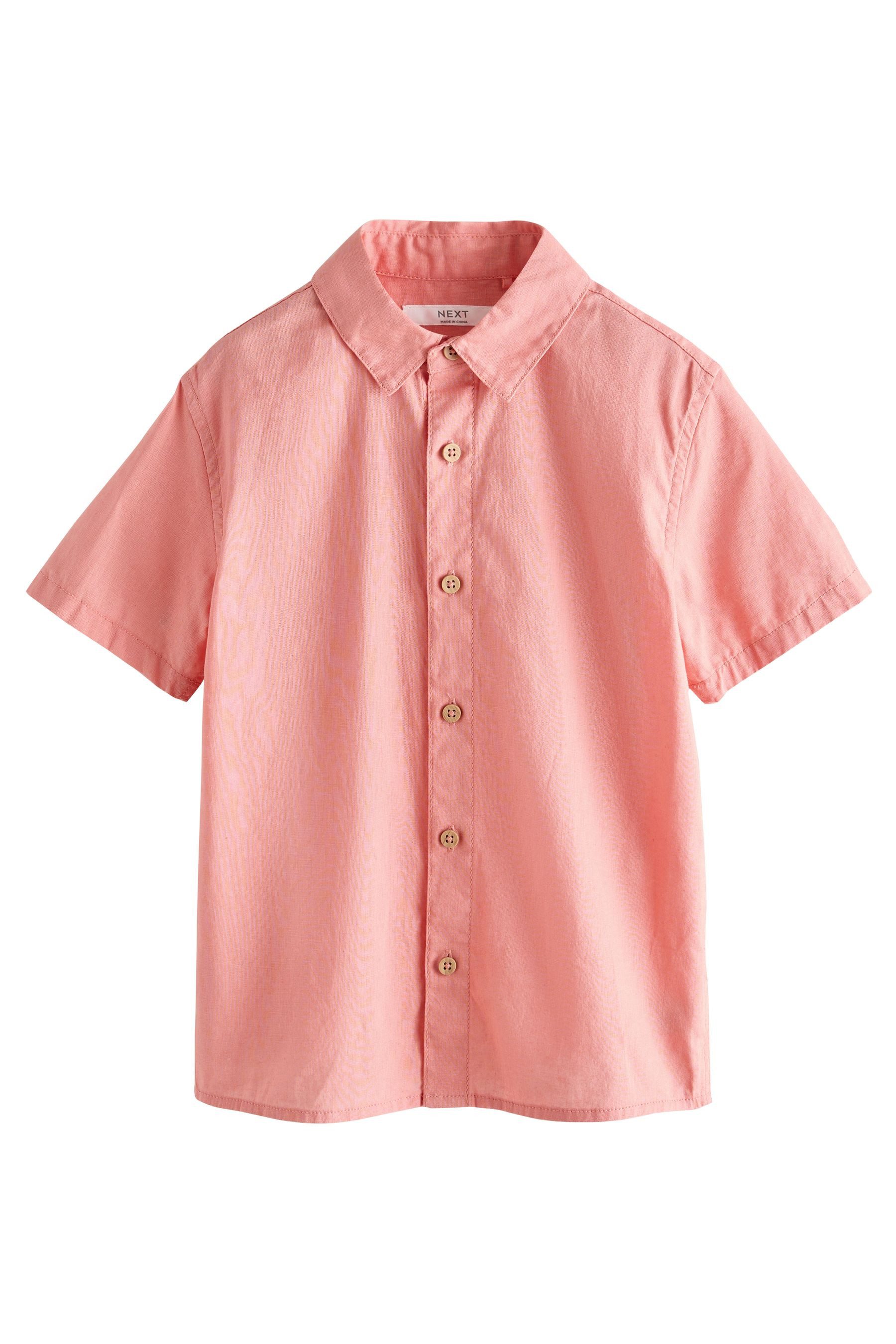 Next Kurzarmhemd Kurzärmliges Hemd aus Leinengemisch (1-tlg)