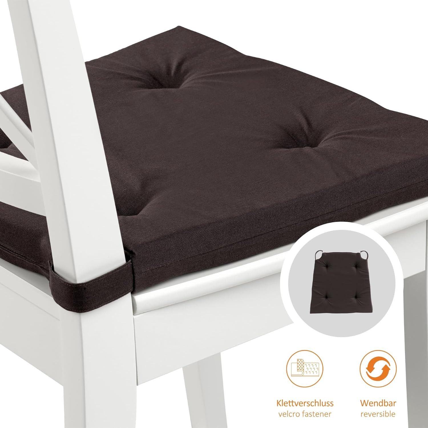 sleepling Stuhlkissen Sitzkissen, für Indoor und Outdoor, mit Klettverschluss, langlebig und abriebfest – Bild 3 von 5