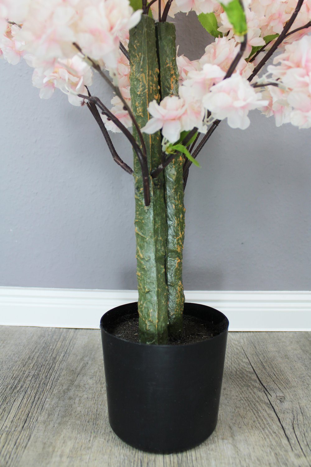 Kunstpflanze künstliche Kirschblüte Kunstbaum Zimmerpflanze Deko Kirschblütenbaum, Arnusa, Höhe 80 cm, fertig im Topf in Rosa oder Weiß