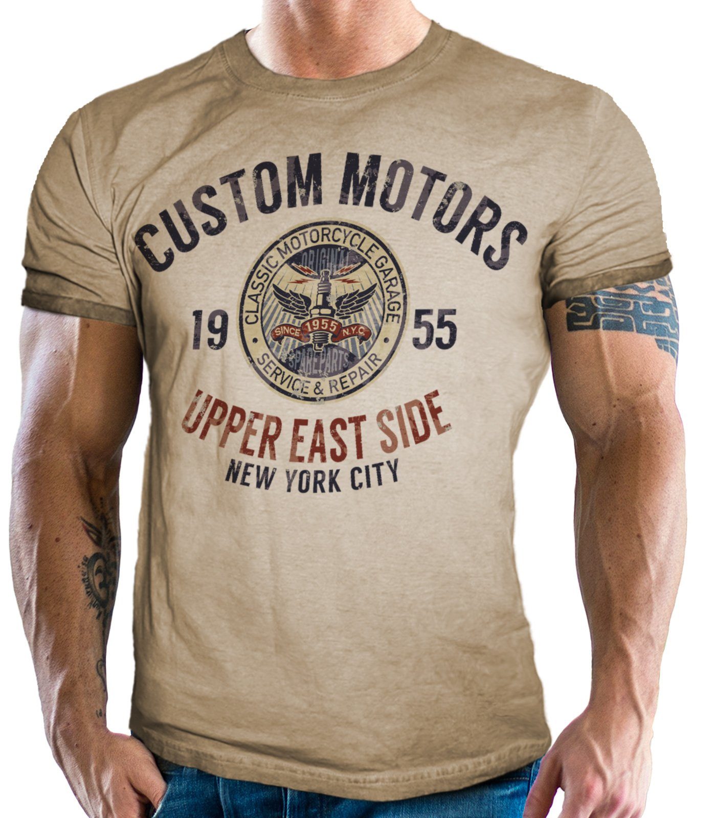 GASOLINE NYC BANDIT® Custom Biker T-Shirt Fans: für und Motors Racing