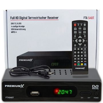 PremiumX FTA 540T FullHD Digital DVB-T2 Terrestrischer Receiver H.265 USB SCART DVB-T2 HD Receiver