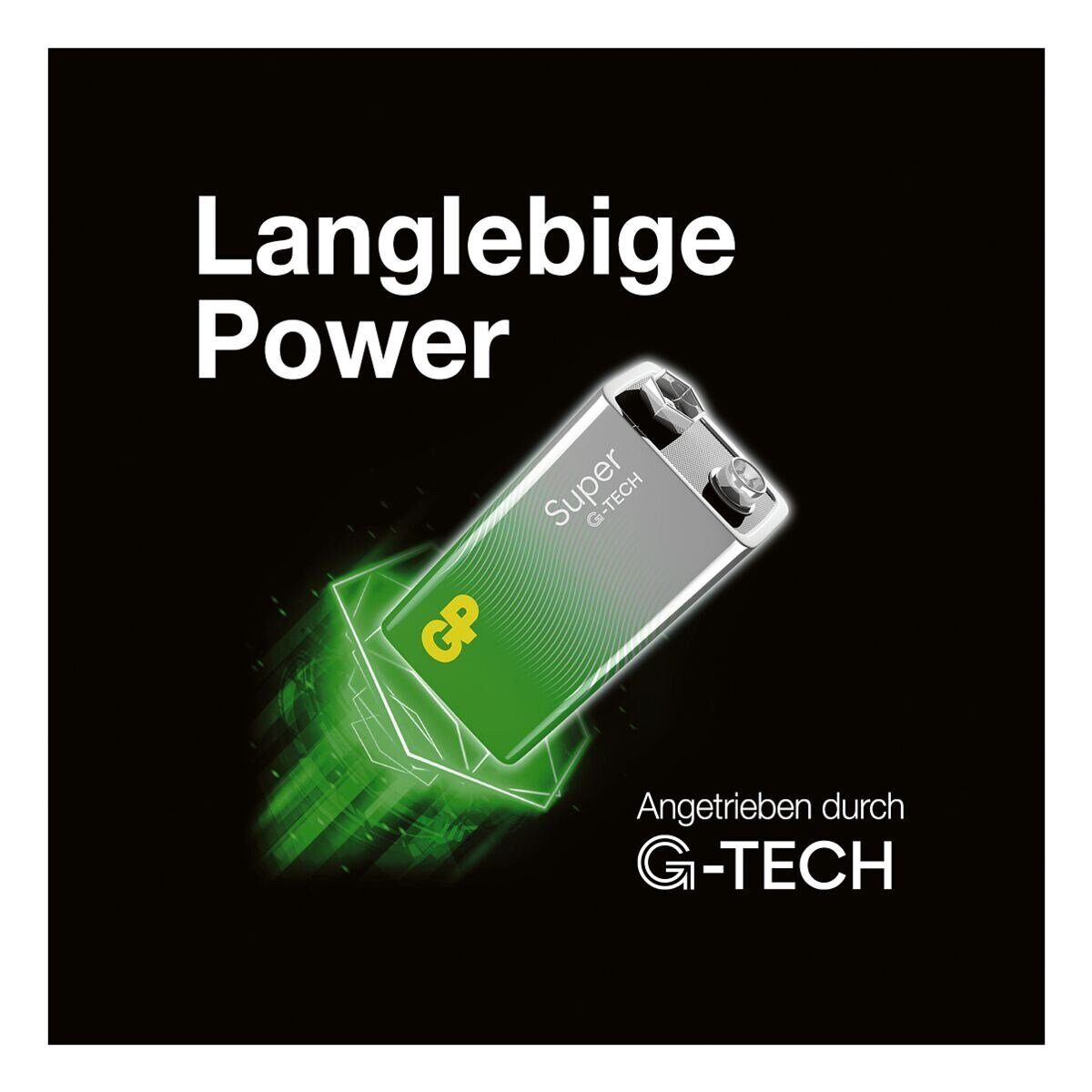 GP Batteries Super Alkaline Batterie, (9 V), E-Block / 6LR61, 9 V, Alkali