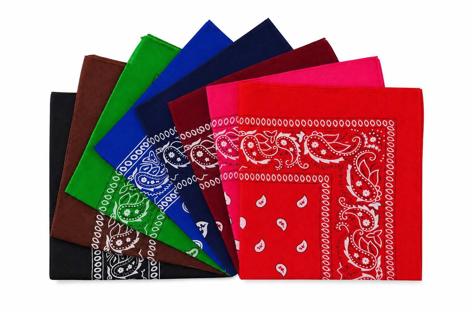 Cassandra Accessoires Bandana Tuch aus Baumwolle, (8-St), - Klassisches Paisley Halstuch, Kopftuch, Accessoire