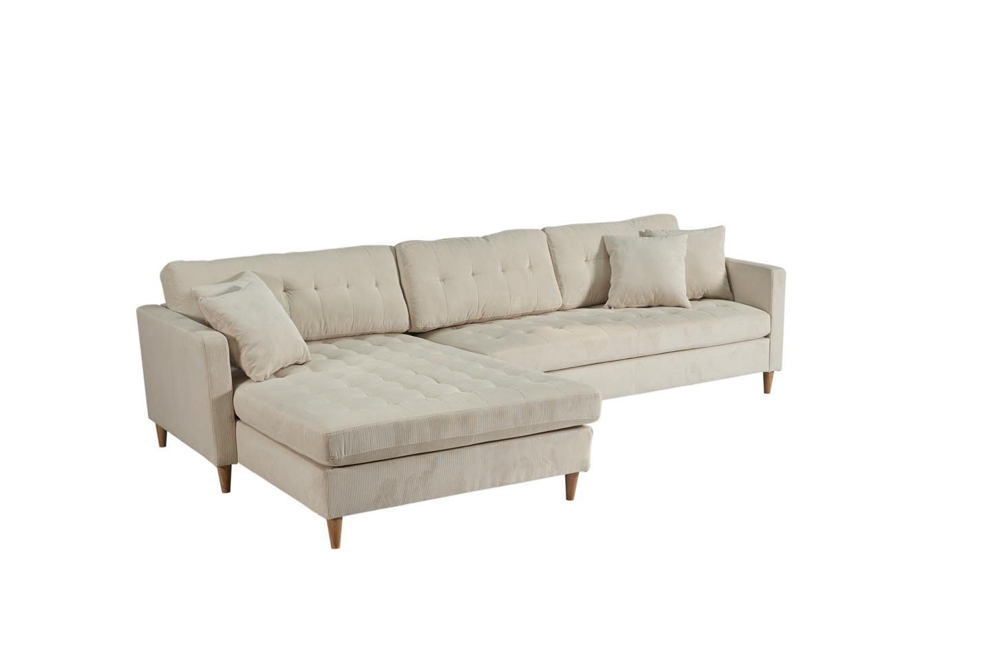 Chaiselongsofa Deluxe ebuy24 Sofa Sandfarben links oder Marino rechts gew