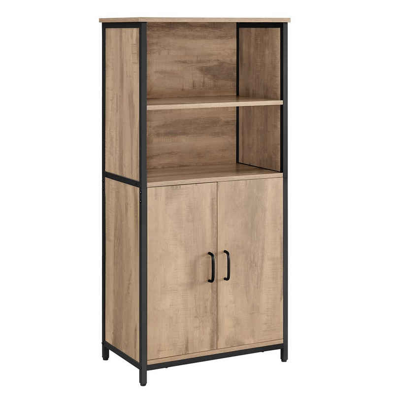 VASAGLE Highboard Küchenschrank, verstellbare Regalebene, 2 offenen Fächern