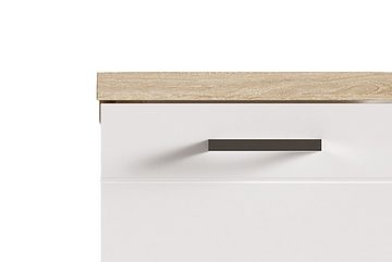 byLIVING Waschbeckenunterschrank NEBRASKA (Breite 60 oder 80 cm, in den Farben Eiche-Optik, Anthrazit oder Weiß) Türen mit Rillenfräsungen, Viel Stauraum