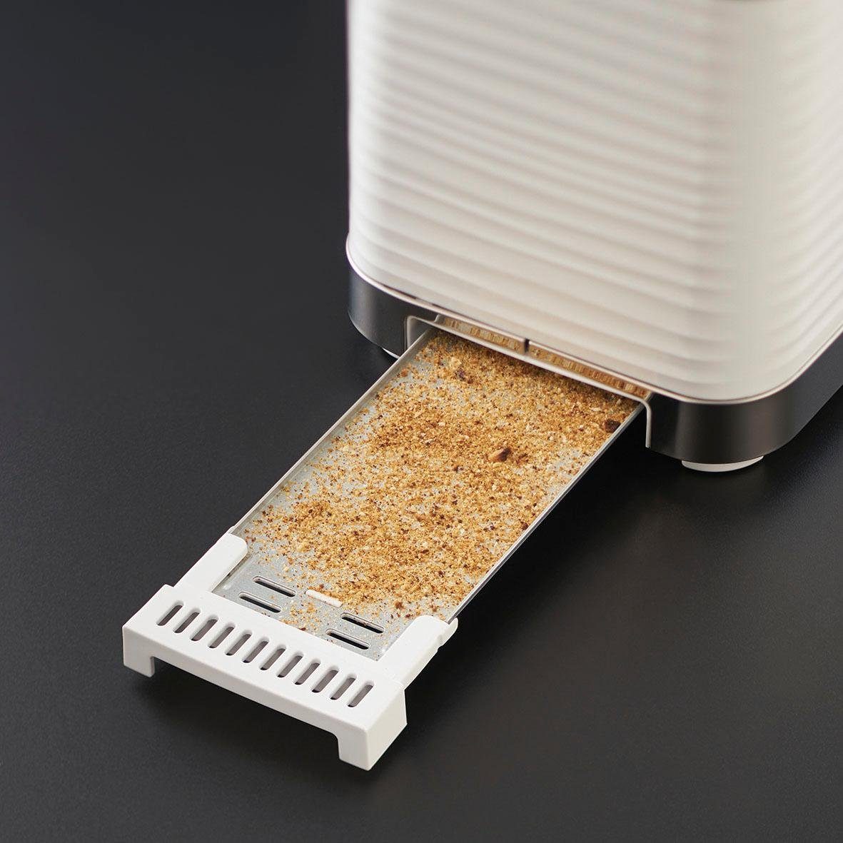 RUSSELL HOBBS Toaster Inspire 24370-56, 2 kurze Schlitze, 1050 W, 2 extra breite Toastschlitze, Brötchenaufsatz & Krümelschublade – Bild 3 von 5