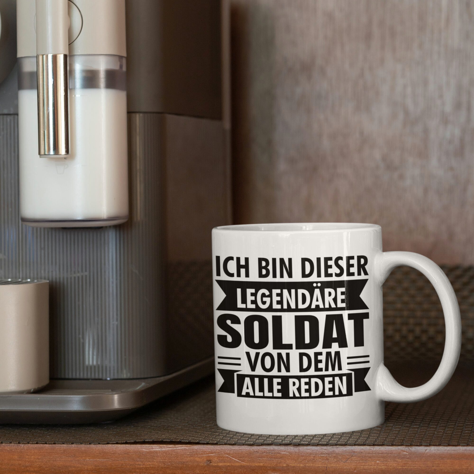 Printmacher Latte-Macchiato-Tasse Legendäre Soldat Tasse Soldaten Militär Kaffeebecher, Keramik