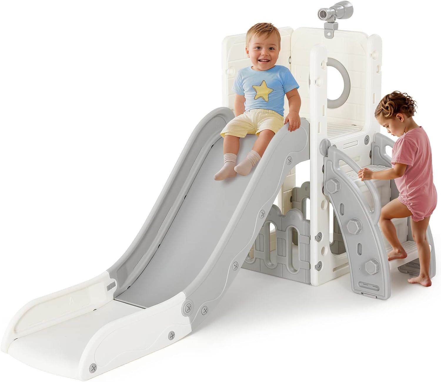 TLGREEN Rutsche, Kinderrutsche mit Stauraum & Spielteleskope, (Indoor & Out günstig online kaufen