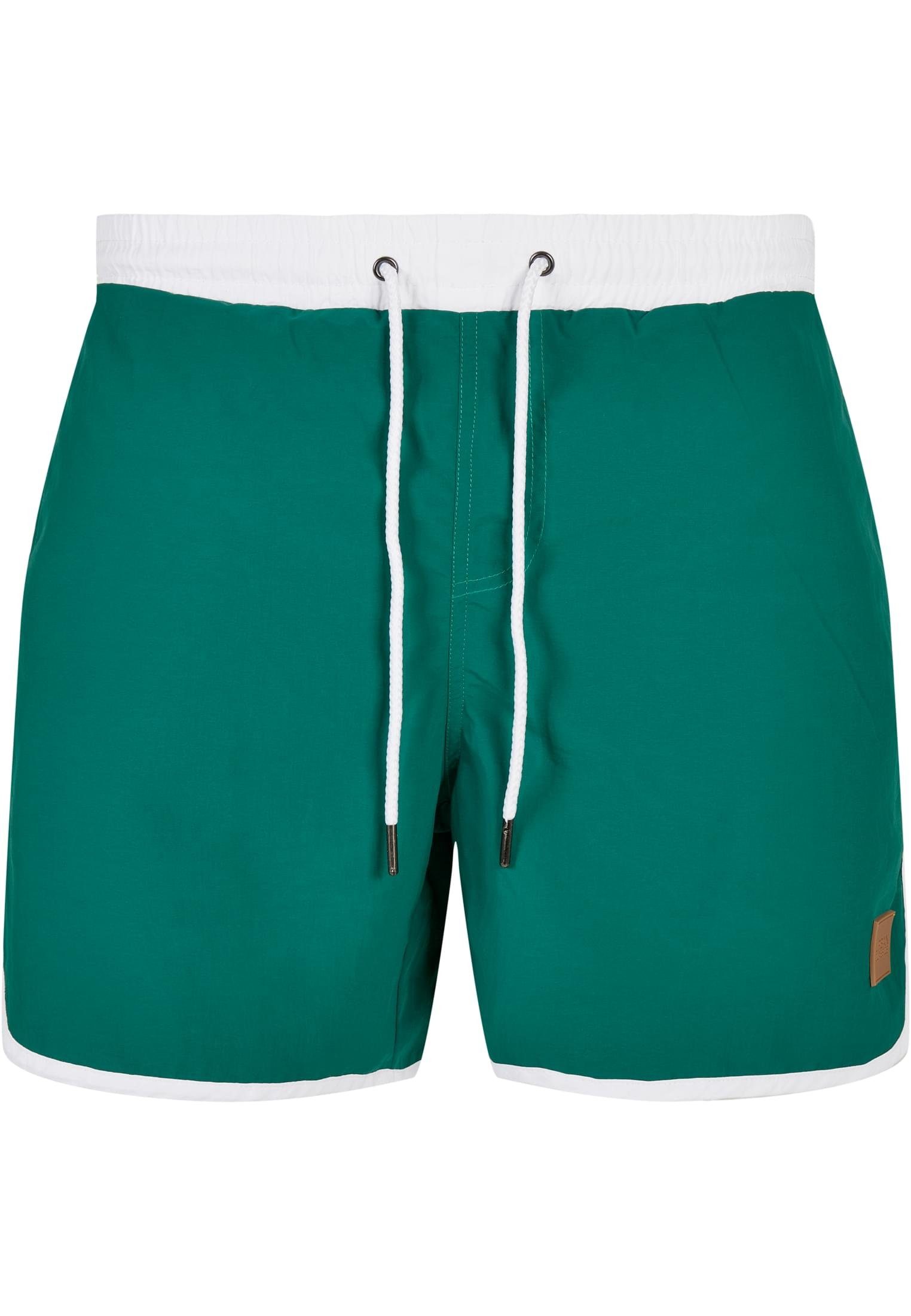 URBAN CLASSICS Badeshorts Herren Retro Swimshorts white/green