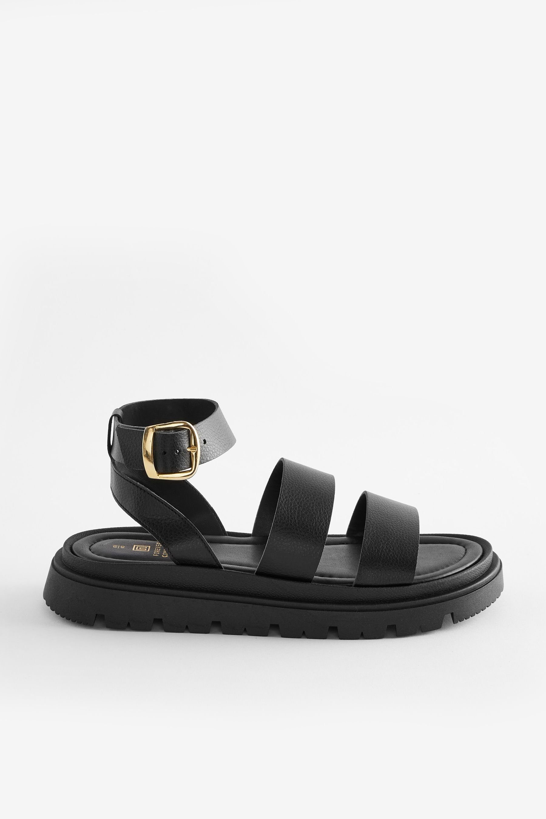 Next Forever Comfort® Profil-Sandalen mit Knöchelriemen Keilsandalette (1-tlg) Black