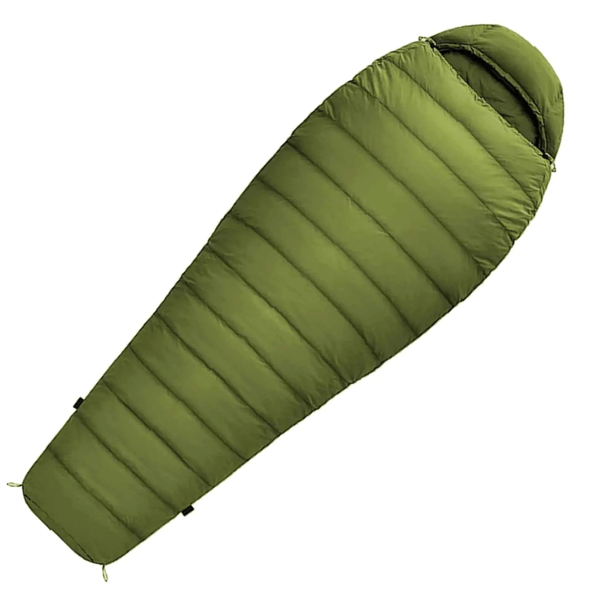 Norskskin Mumienschlafsack Mumienschlafsack Norskskin Ultralight Green 800 g 205 cm Koppelbar, Ultraleicht, 2 Wege Reißverschluss, Kopfkissenfack, Mumienschlafsack