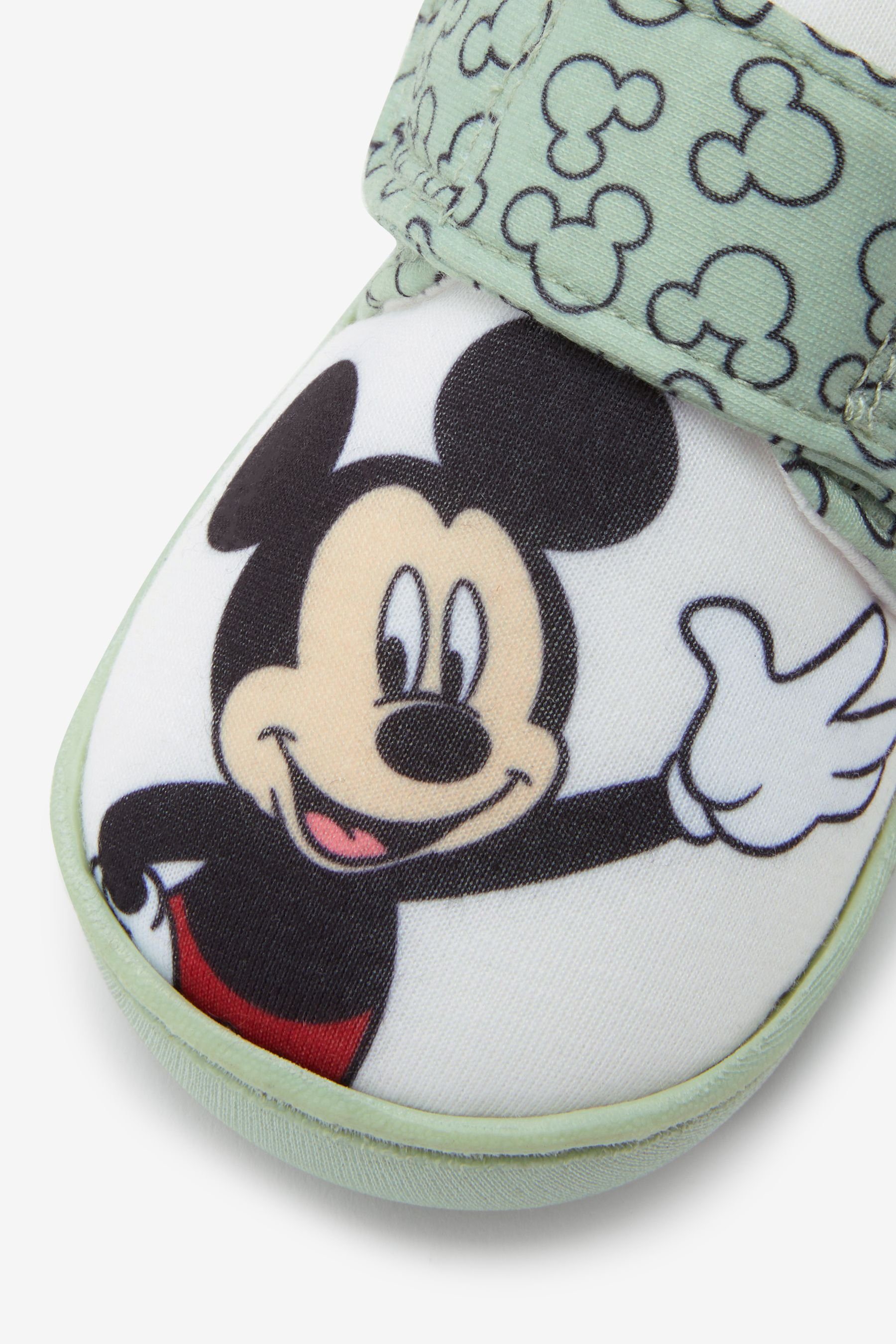 Klettverschluss Green/Ecru (1-tlg) Mickey Cream Hausschuhe Hausschuh Next mit Mouse