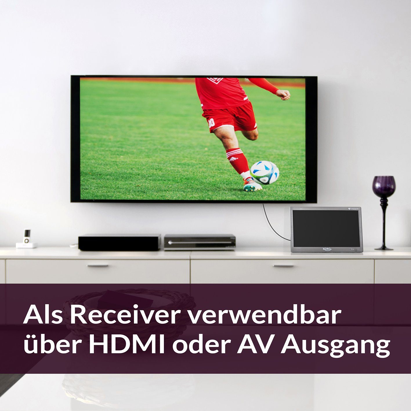 Xoro PTL 1050 V2 Tragbarer Fernseher mit Akku und 6 Monate freenet TV Portabler Monitor (1024x600 px, HD, LCD, HD Triple-Tuner, integrierter DVD-Player und 6 Monate freenet TV)