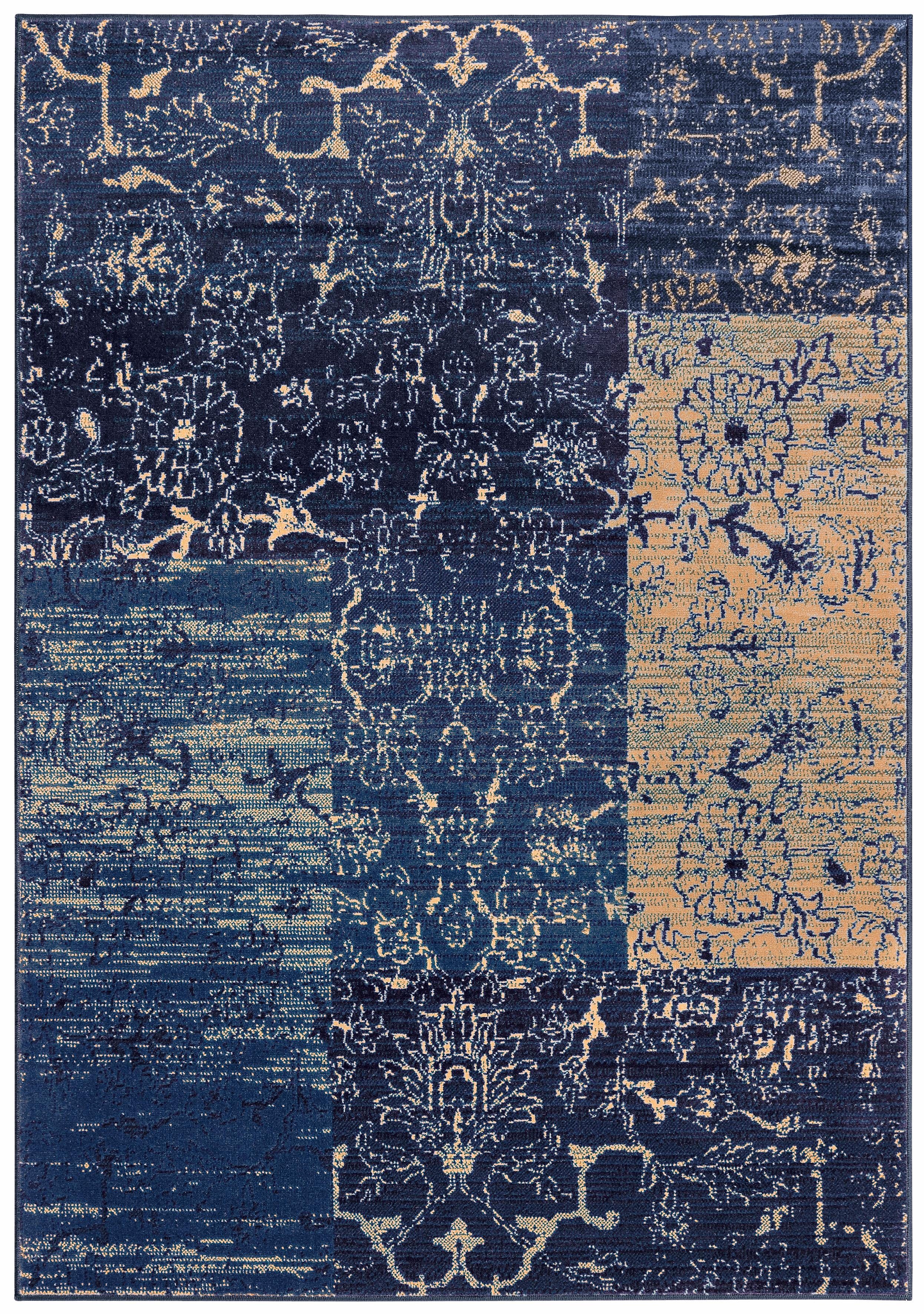 Teppich Bennet, my rechteckig, Vintage Höhe: pflegeleicht, elegant Kurzflor, flach, weich, blau mm, home, Design, 7