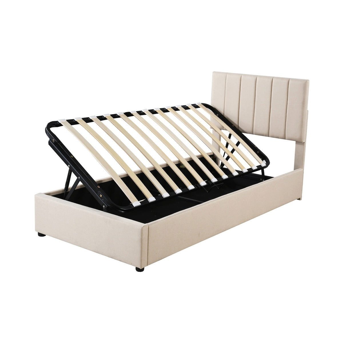 SIKAINI Polsterbett Polsterbett, 90x200 cm, in Beige, aus Upholstered (set, 1-tlg., Bettgestell ohne Matratze), Bettgestell mit Lattenrost
