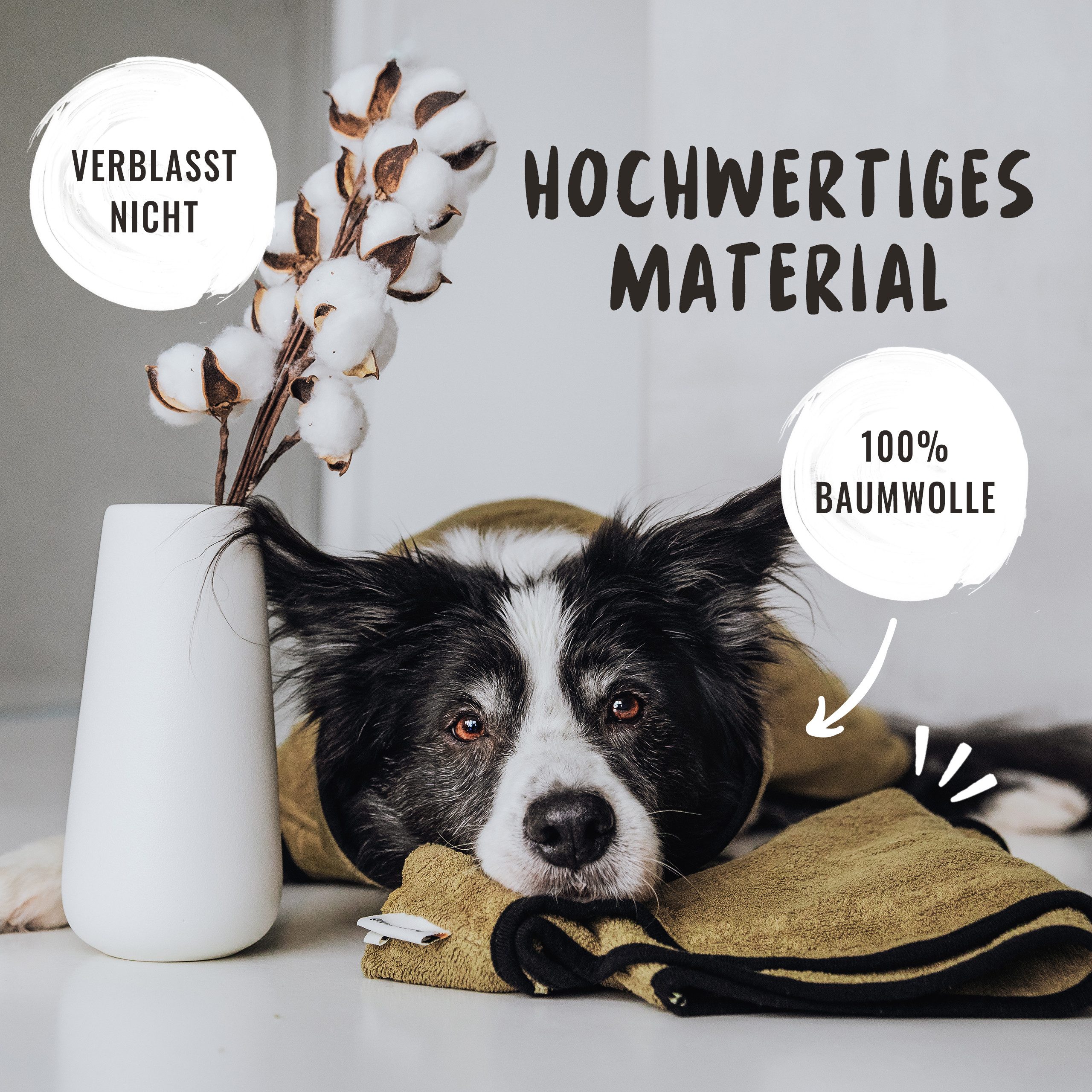 Rudelkönig Hundebademantel aus 100% Baumwolle, Saugstarker Hundebademantel, Hunde Bademantel, Kuscheliges Hundehandtuch