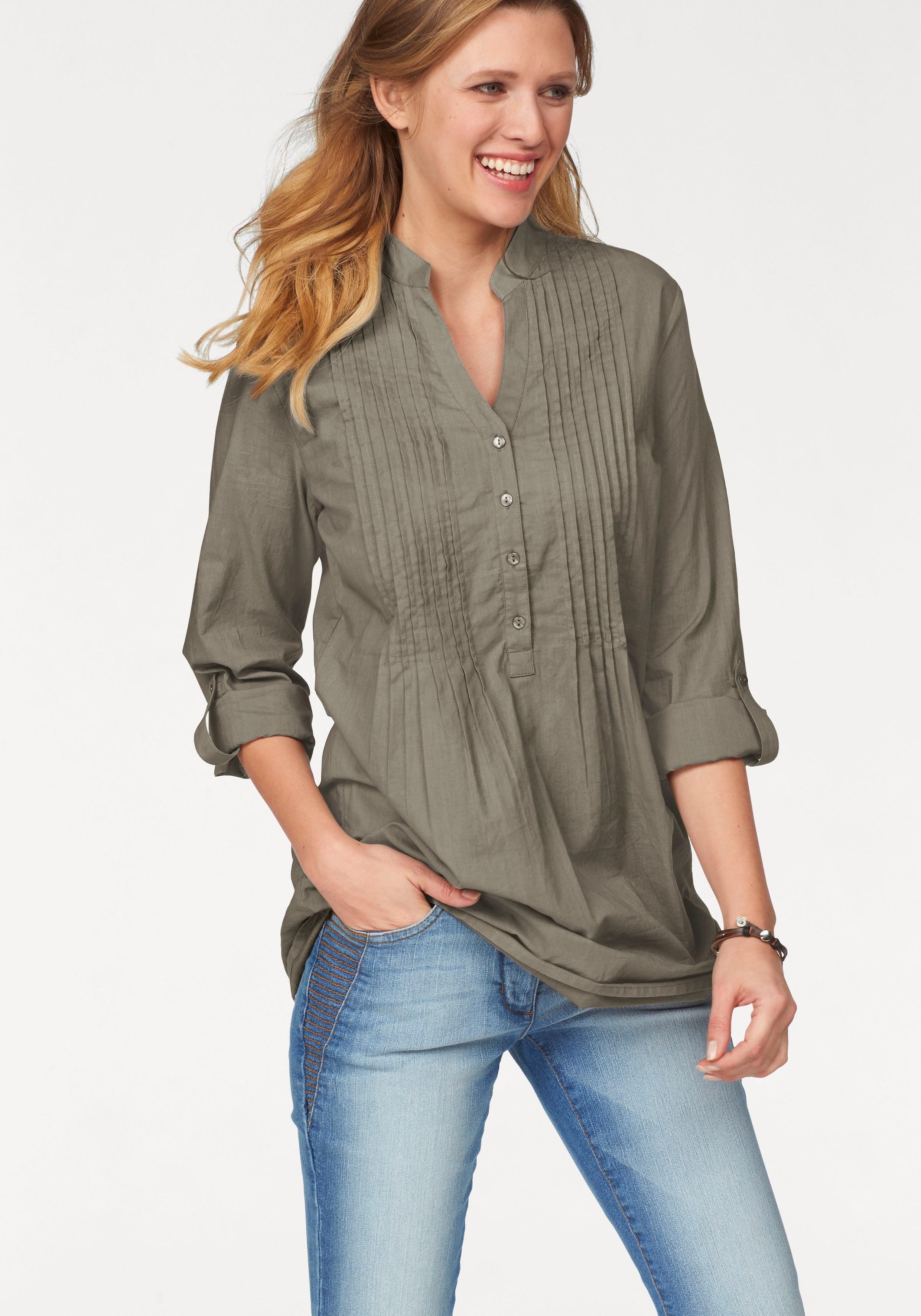 Aniston CASUAL Longbluse mit dekorativer Biesenverarbeitung