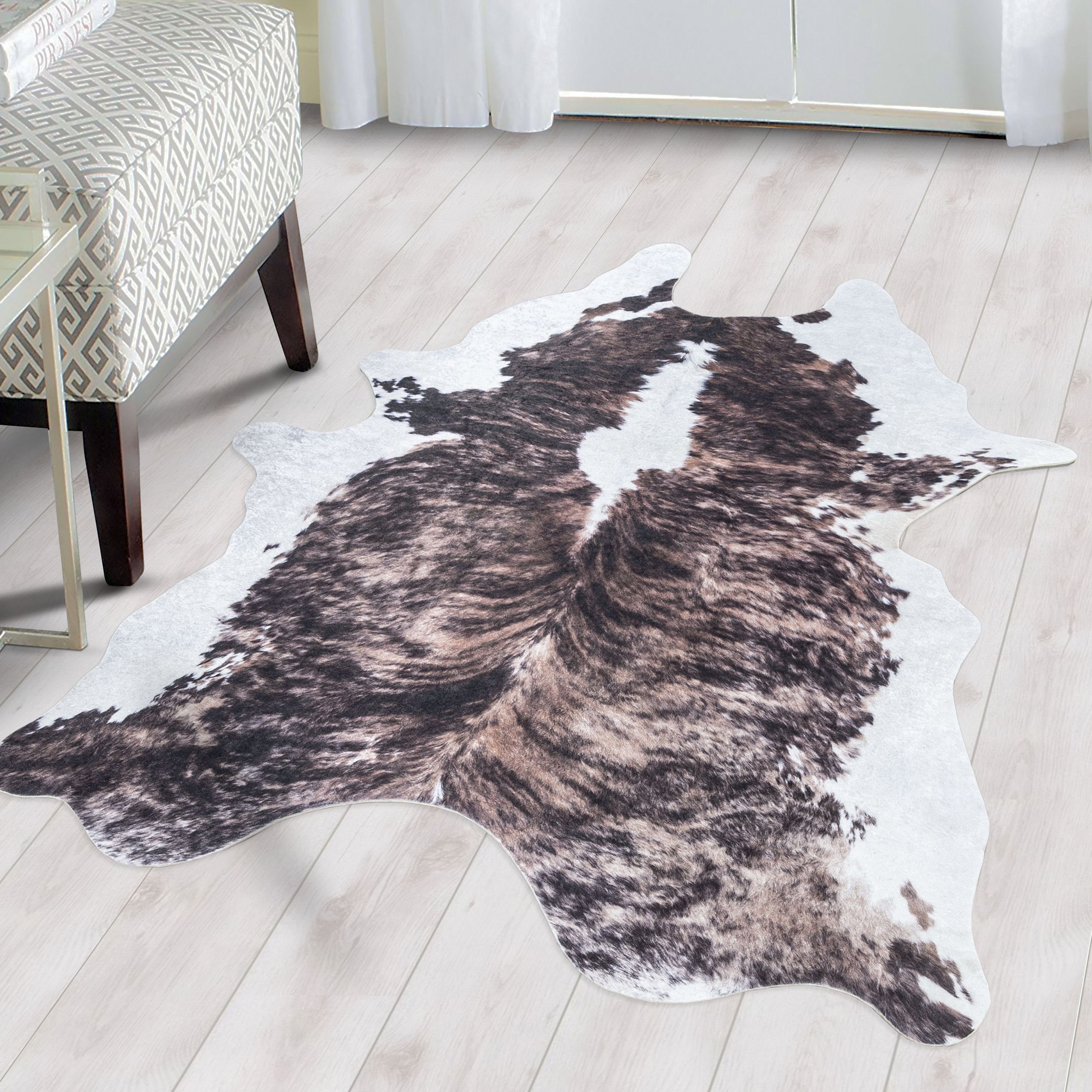 SIMPEX24 Teppich Rindsleder Imitat, Rechteckig, Höhe: 7 mm, Fellteppich Kuh günstig online kaufen