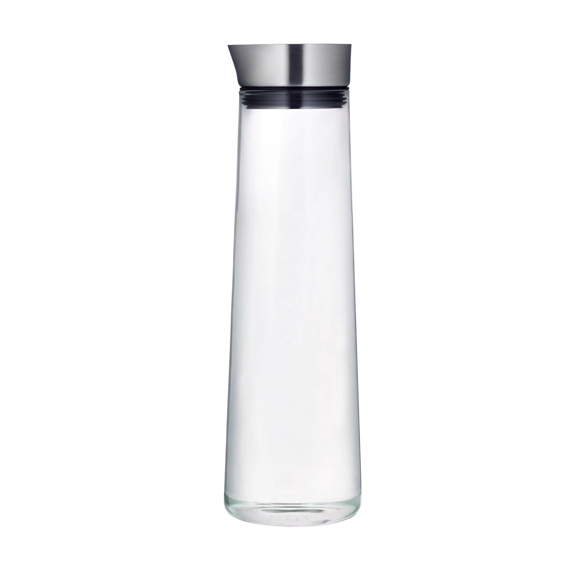 blomus Wasserkaraffe -ACQUA- Wasserkaraffe: Stilvolles Design mit Edelstahl-Ausgießer, Edelstahl, Glas, 1500 ml, Transparent, Zeitloses Design, Pflegeleicht