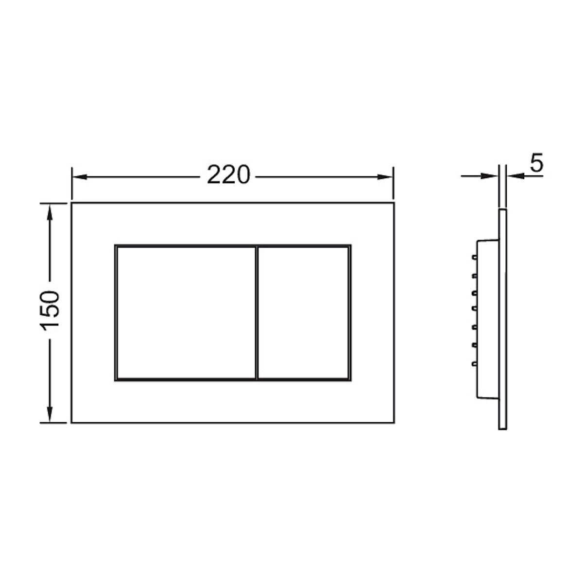 TECE Betätigungsplatten now WC-Betätigungsplatte für Zweimengentechnik, Chrom matt, 9240402