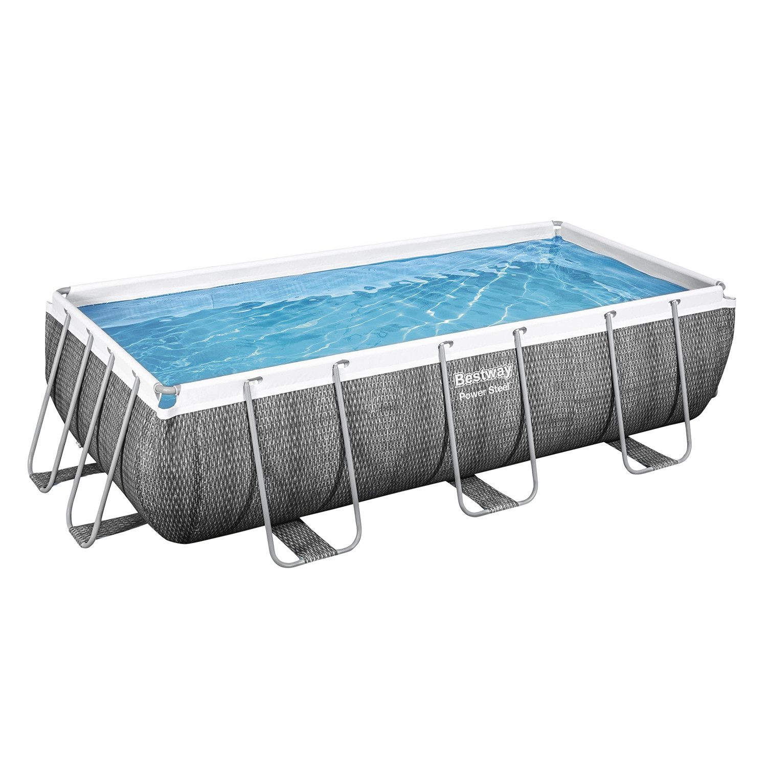 Framepool Power Steel™ Frame Pool Set mit Filterpumpe 404 x 201 x 100 cm, Rattan